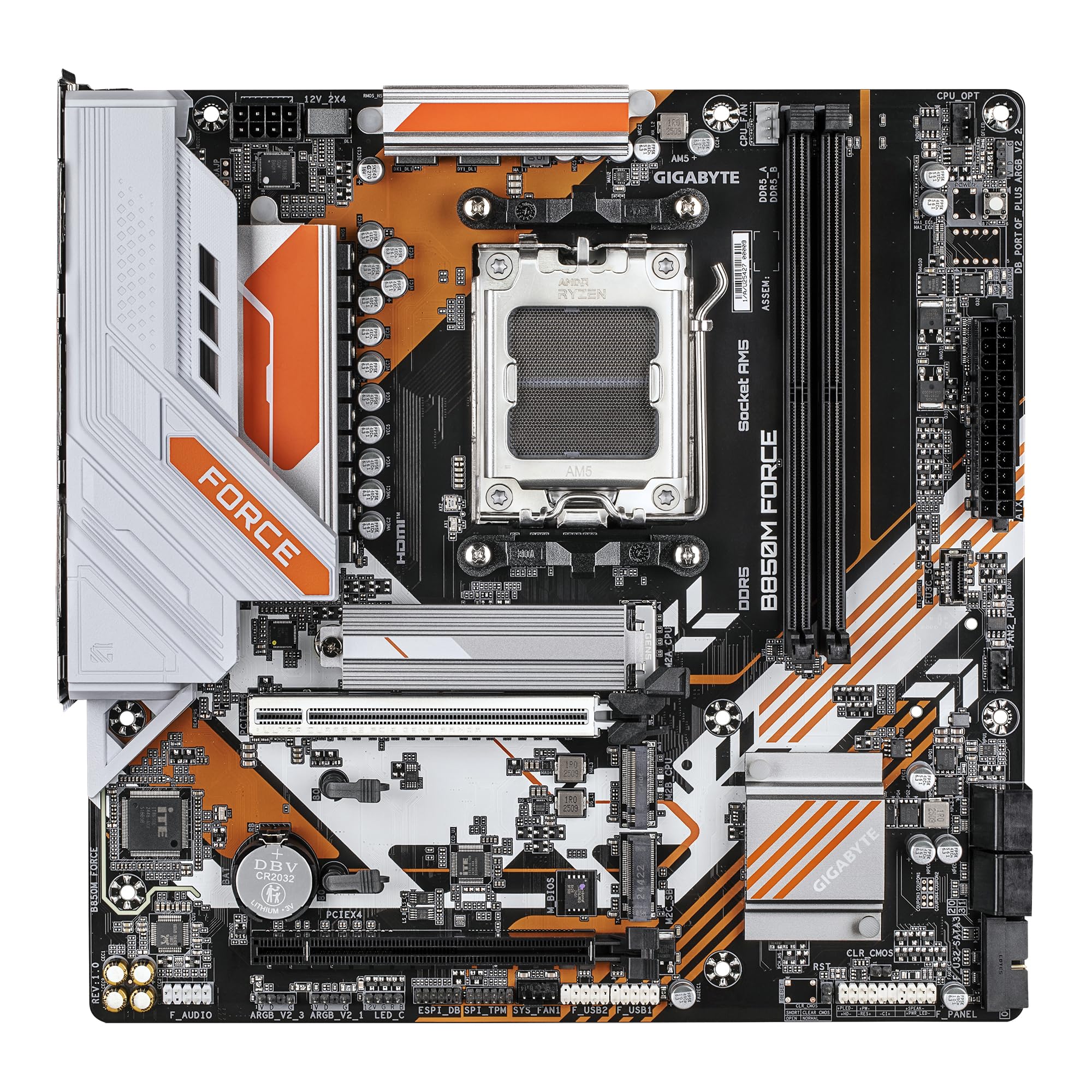 GIGABYTE Płyta główna B850M FORCE - procesory AMD Ryzen serii 9000, 8+2+2 fazy cyfrowy VRM, do 9600 MHz DDR5 (OC), 1xPCIe 5.0 + 2xPCIe 4.0 M.2, 2.5 GbE LAN, USB 3.2 Gen 2