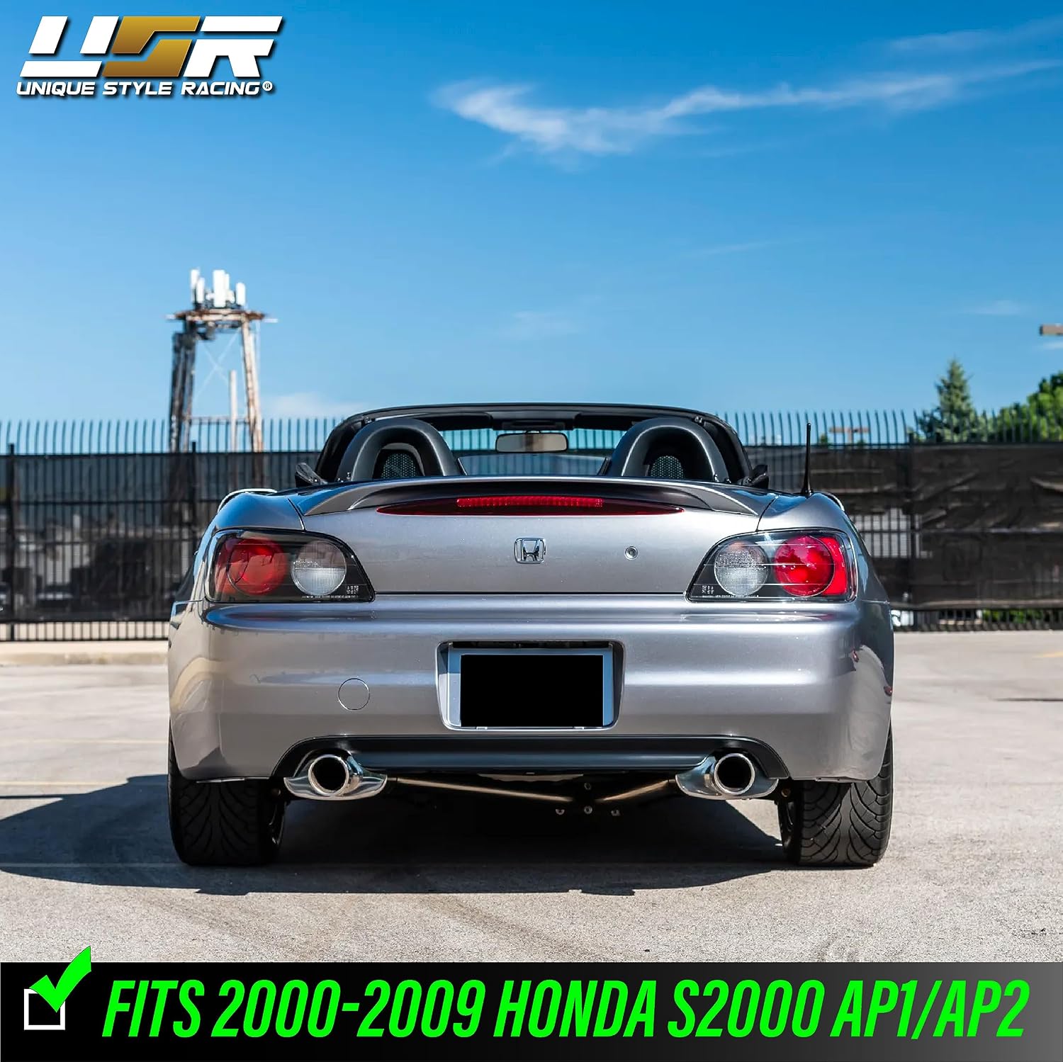 USR 00-09 S2000 3rd Brake Light - Smoke Rear LED Third Brake Tail Stop Lamp - Fit for 2000-2009 Honda S2000 Roadster AP1 / AP2 All Models (Smoked Lens, PlugNPlay)