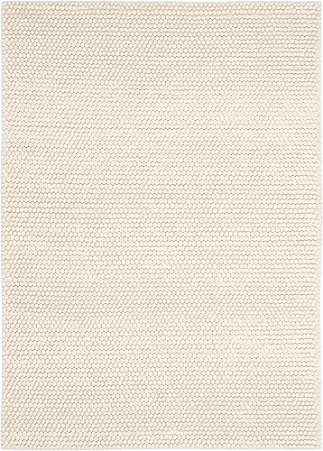 Safavieh Natura Collection NAT620A-3SQ Alfombra cuadrada de 3pies, marfil, diseño rústico de granja, lana, hecha a mano, ideal para sala de estar,