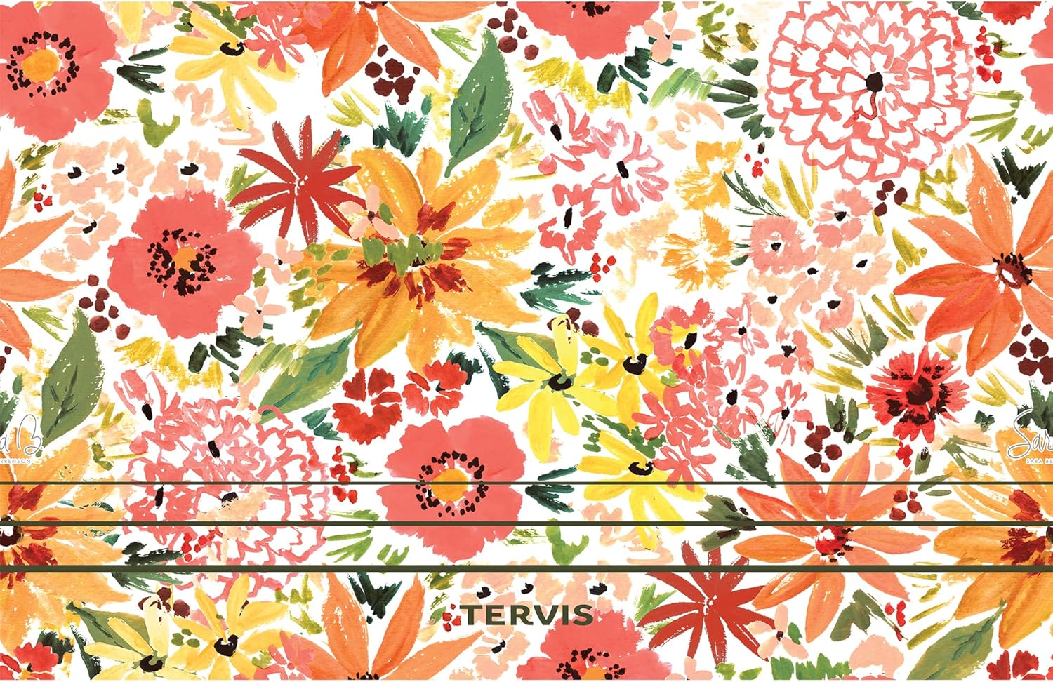 Tervis Traveler Sara Berrenson Retro Floral Triple Walled Insulated Tumbler Travel Cup Keeps Drinks Cold & Hot, 30oz, Stainless Steel - Image 2