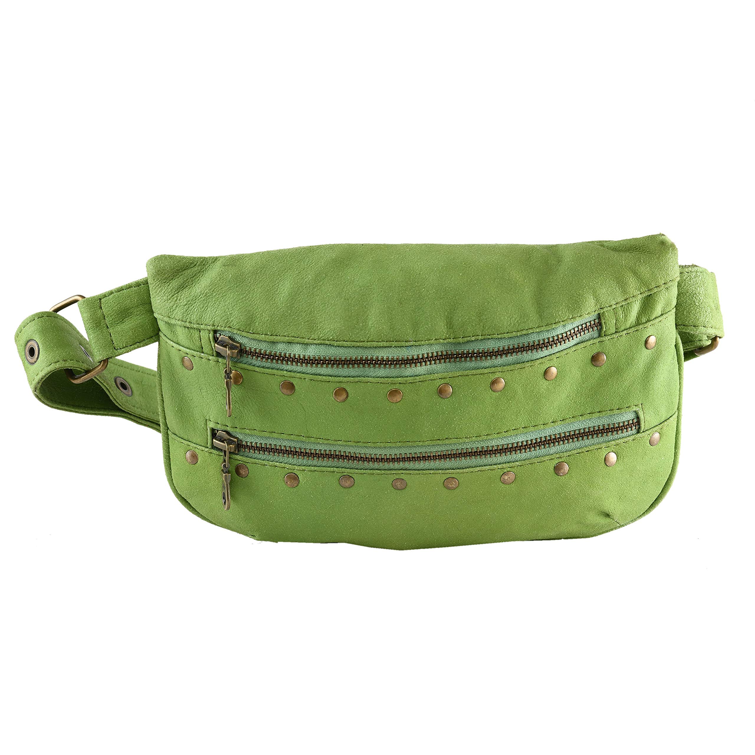 Waist Bag – Genuine Leather Fanny Pack Multi-Function Genuine Leather Hip Bag Bum Bag Travel Pouch for Men and Women- Multiple Pockets & Sturdy Zippers Ideal for Hiking Running and Cycling