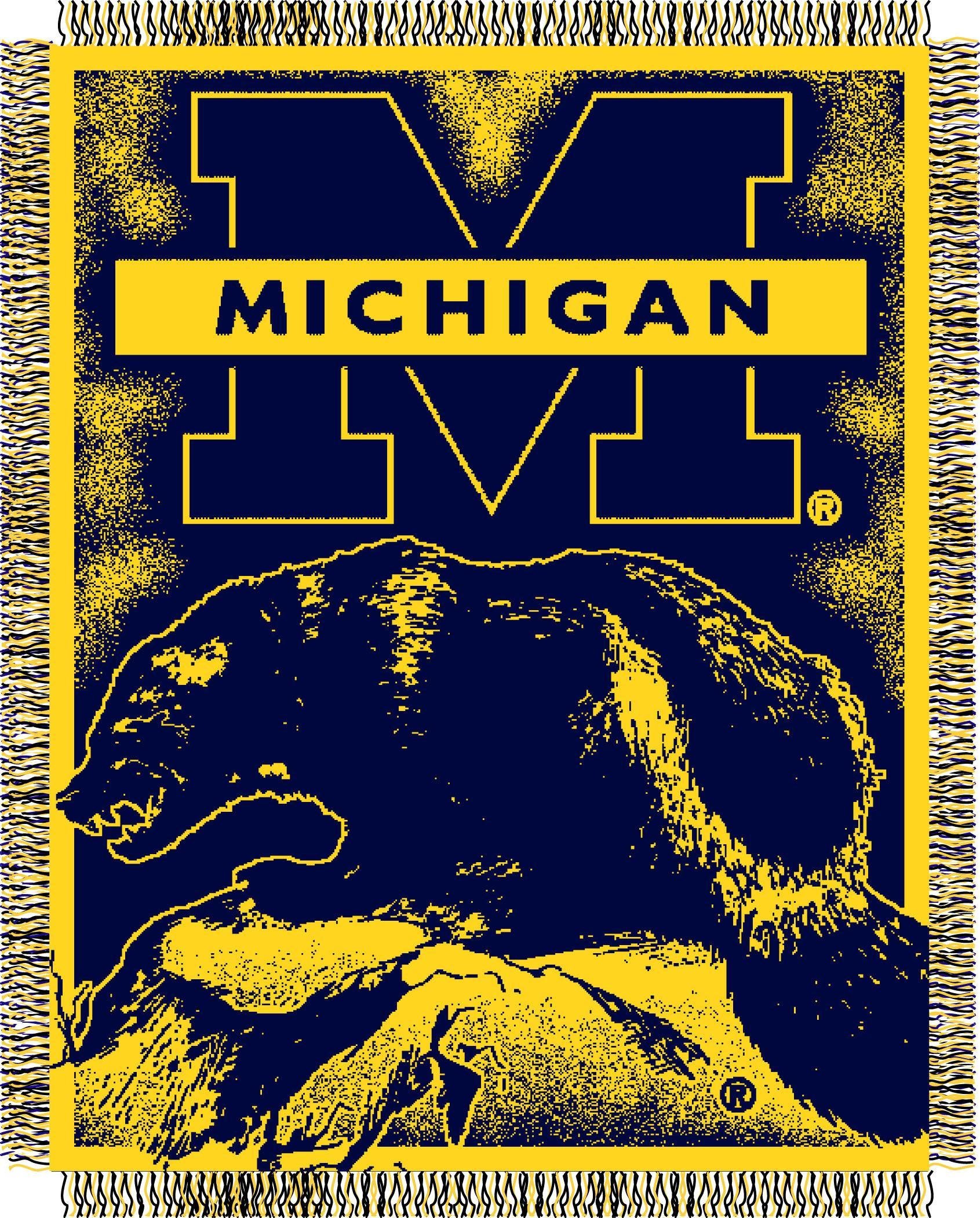 NCAA Michigan Wolverines 48-Inch-by-60-Inch Jacquard Acrylic Throw