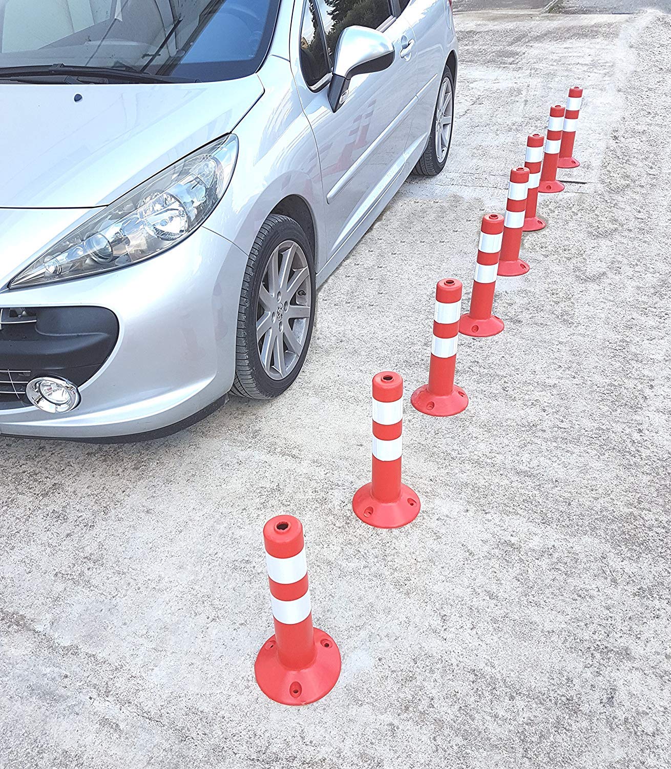 Postes Flexibles Rojo Blanco 45 cm (Paquete de 2)