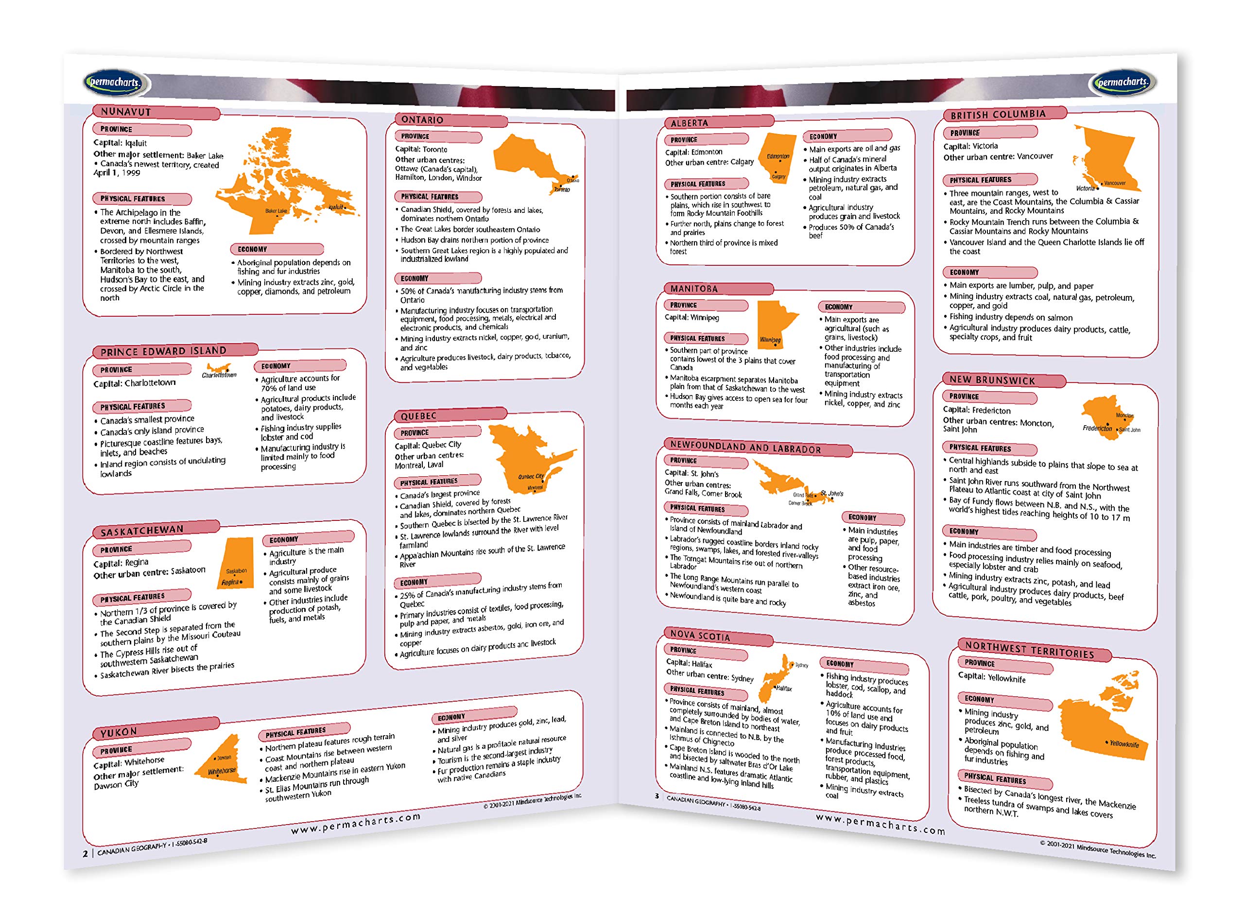 Canadian Geography Guide - Geography Quick Reference Guide by Permacharts - Image 2