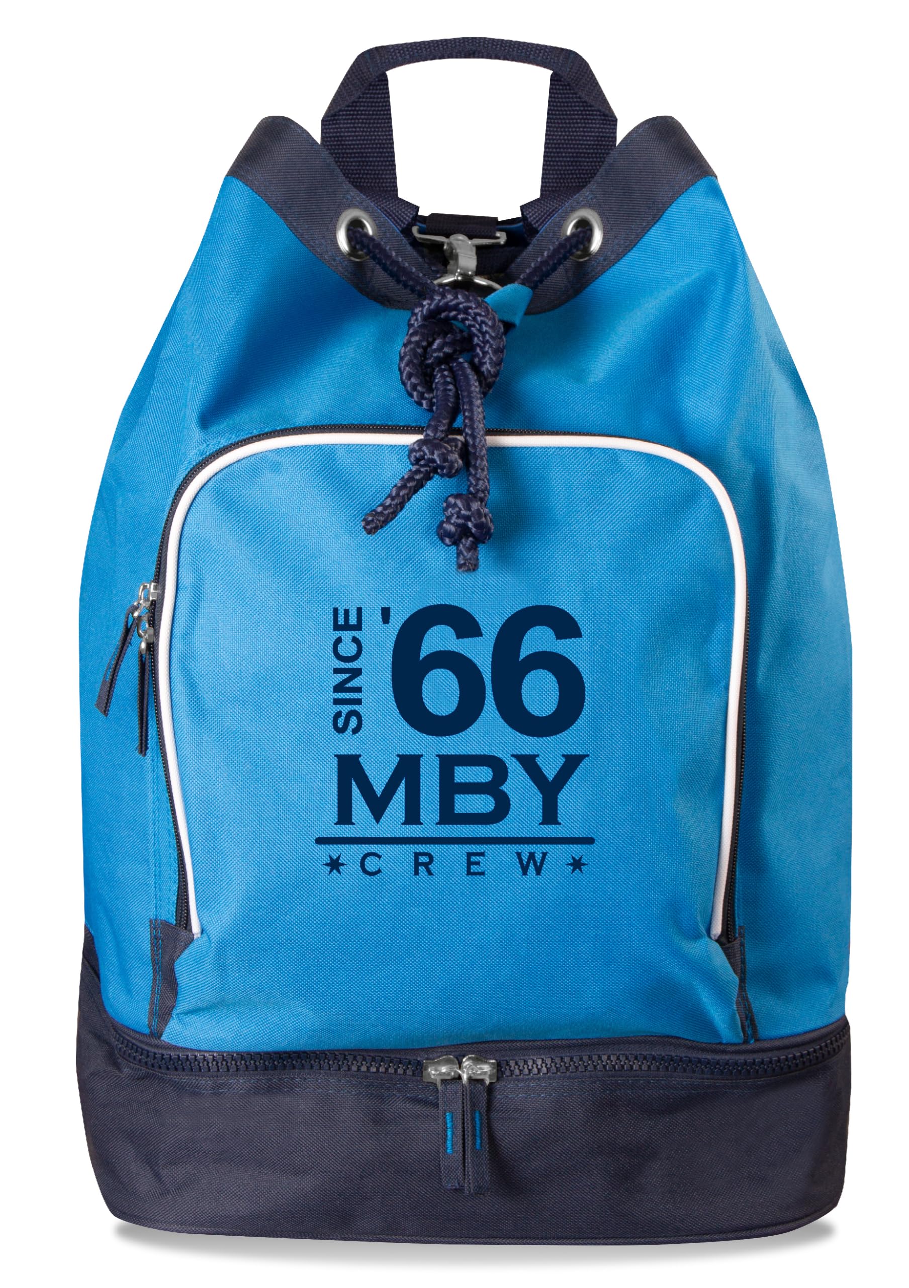 Bolsa de Marinero con Doble Fondo y Bolsillo Frontal, dotada de asa y Correas para Uso en Mochila.