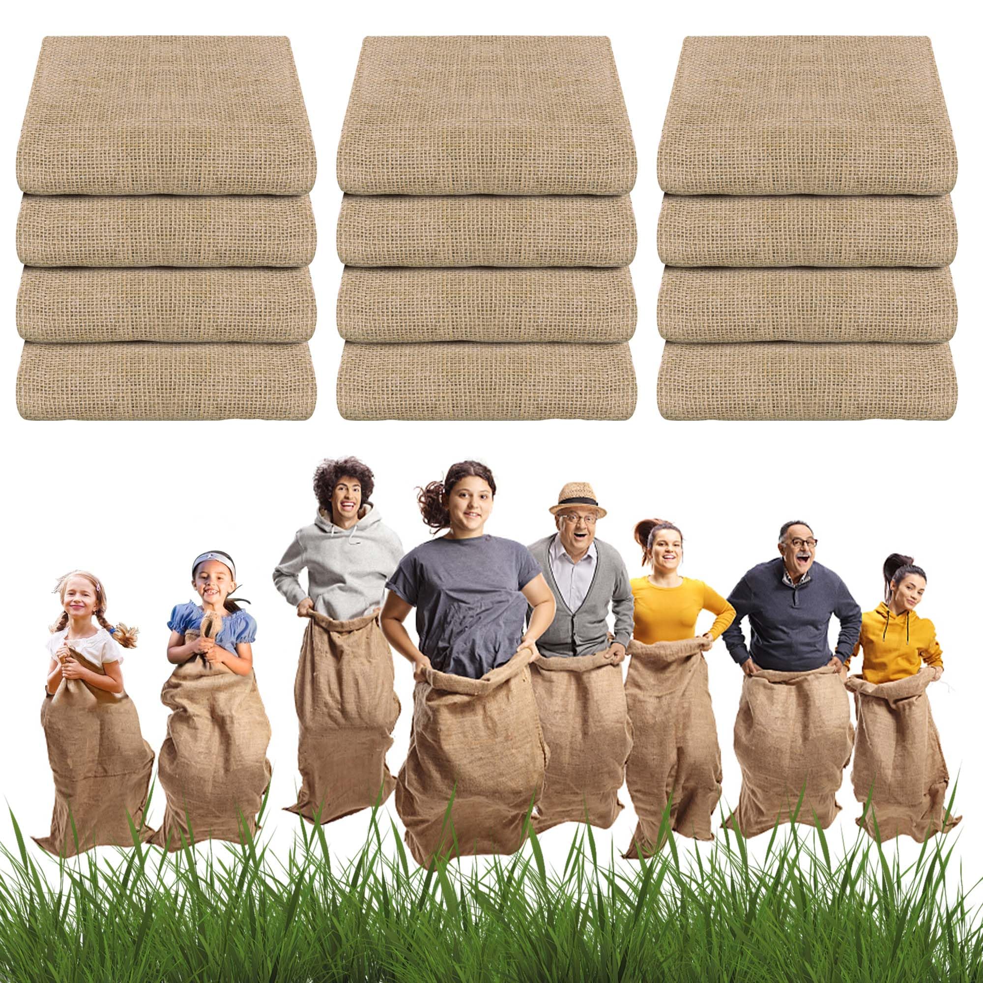 Lot de 12 grands sacs de course en toile de jute de 61 x 101,6 cm, pour pommes de terre, jeux d'extérieur, jeux de pelouse pour anniversaire, réunion de famille, carnaval, Pâques Lot de 12 grands sacs de course en toile de jute de 61 x 101,6 cm, pour pommes de terre, jeux d'extérieur, jeux de pelouse pour anniversaire, réunion de famille, carnaval, Pâques