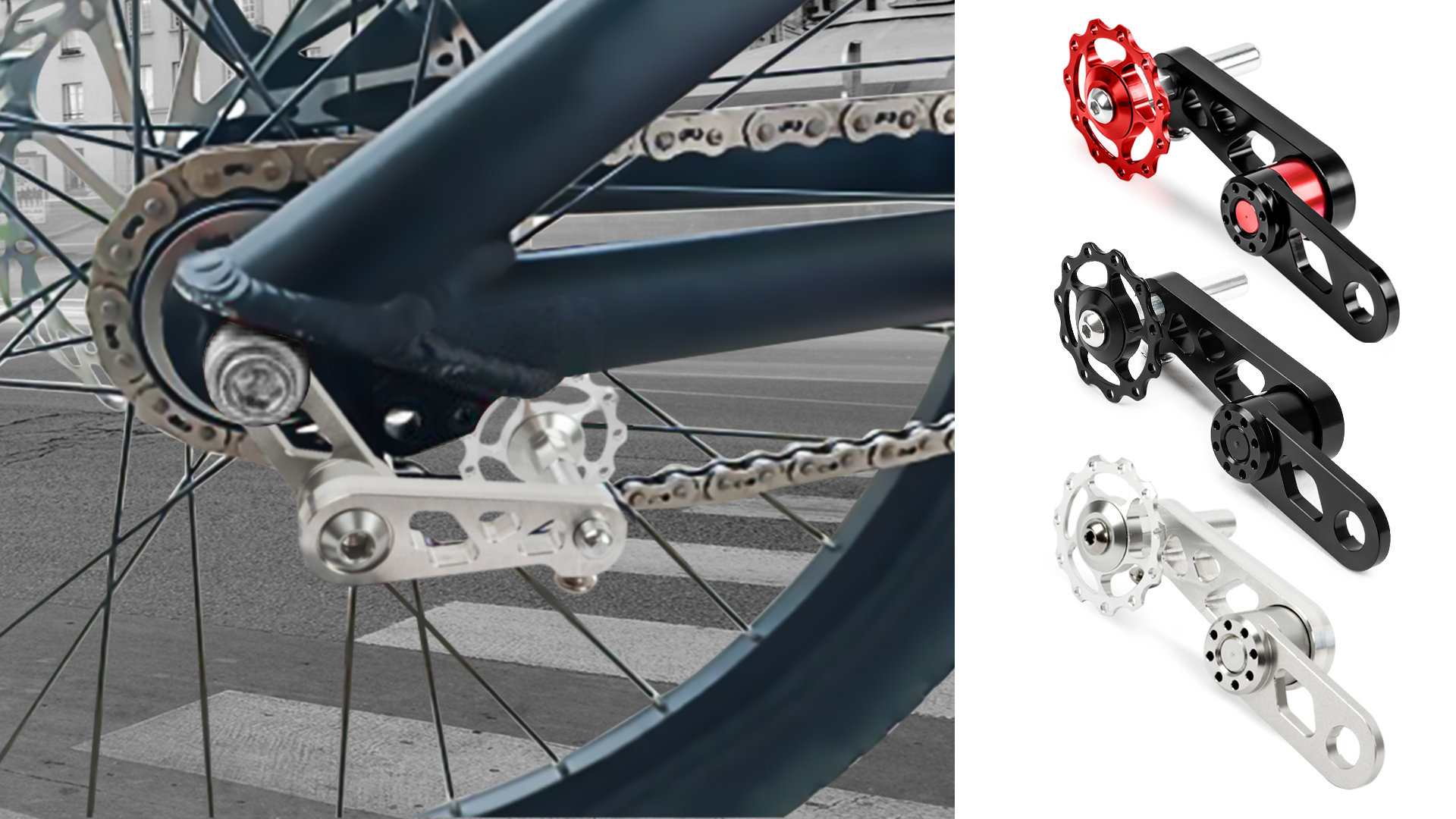 Bike Tools Single Speed Bike Chain Tensioner Aluminum Alloy