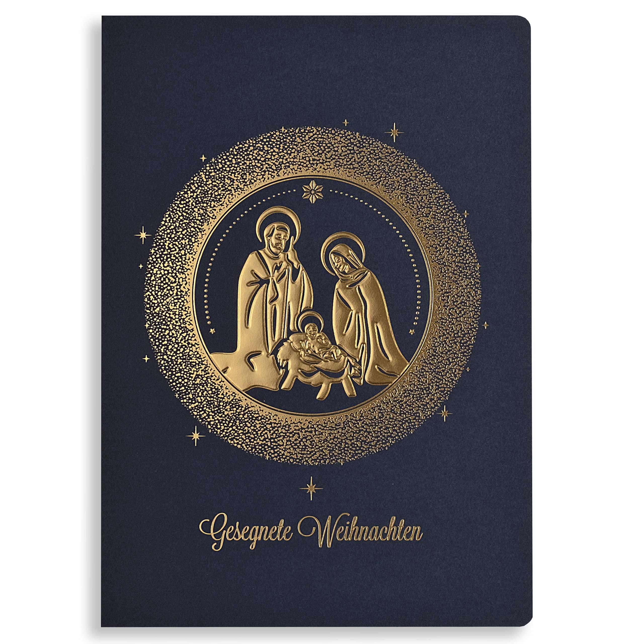 Art Nuvo, Exclusive Christmas Cards No. 43, Set of 10 Same Cards, 120 x 170 mm, Gold Plated and Embossed Christmas Motifs