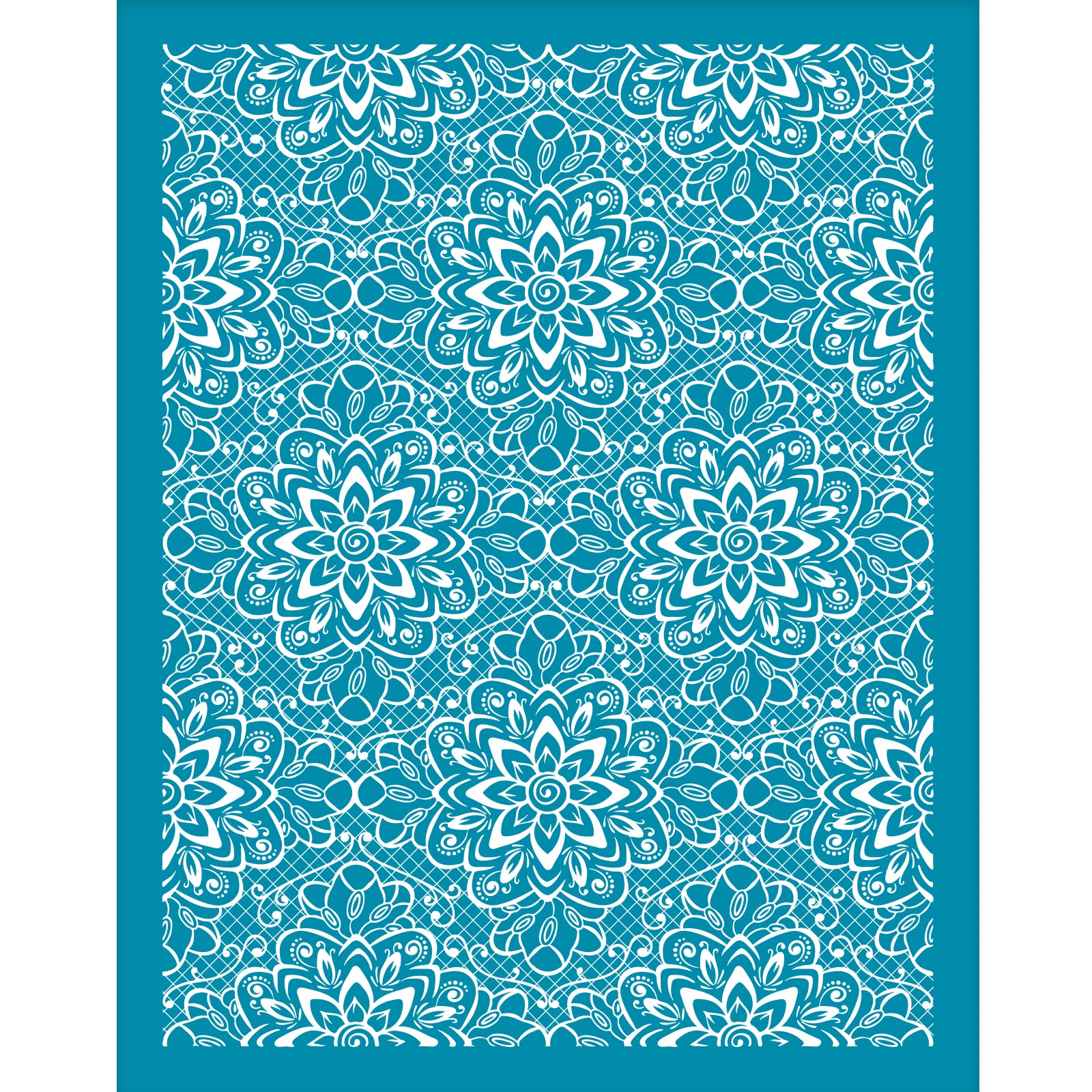OLYCRAFT Clay Stencils Lace Flower Pattern Non-Adhesive Silk Screen Printing Stencil Reusable Flower Mesh Stencils Transfer Washable Stencils for Polymer Clay Jewelry Earring Making - 5x4 Inch โ image 1
