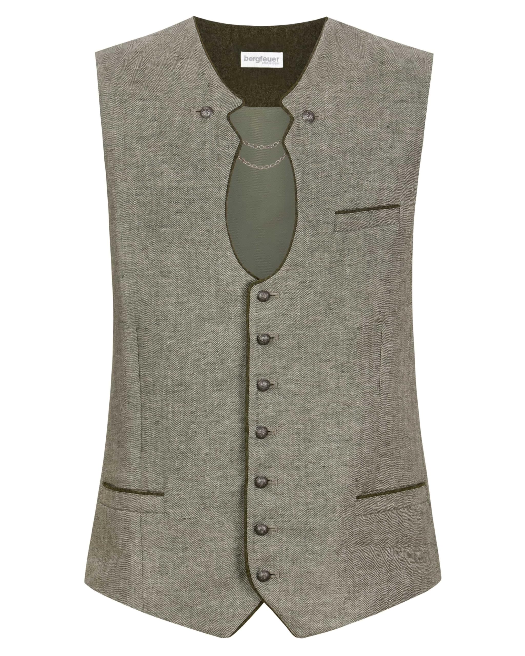 Bergfeuer Stockerpoint Herren Trachtenweste Bennet I Größen 44-60 I Traditionelle & hochwertige Weste mit verstellbarem Riegel I Perfekt für Trachten & Festlichkeiten
