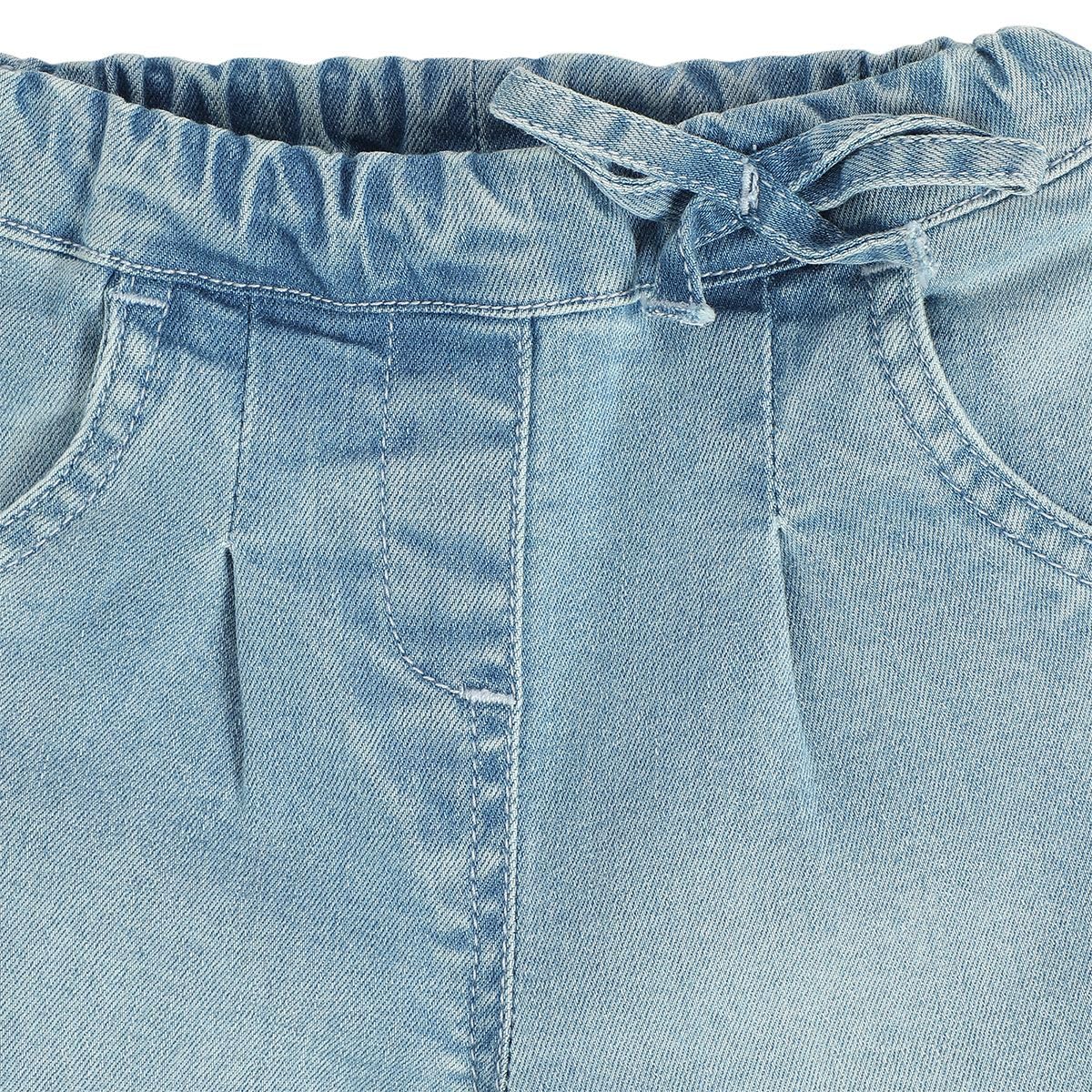 miniklub Baby Girls Full Length Blue Color Woven Denim Pant (0-3M) 1