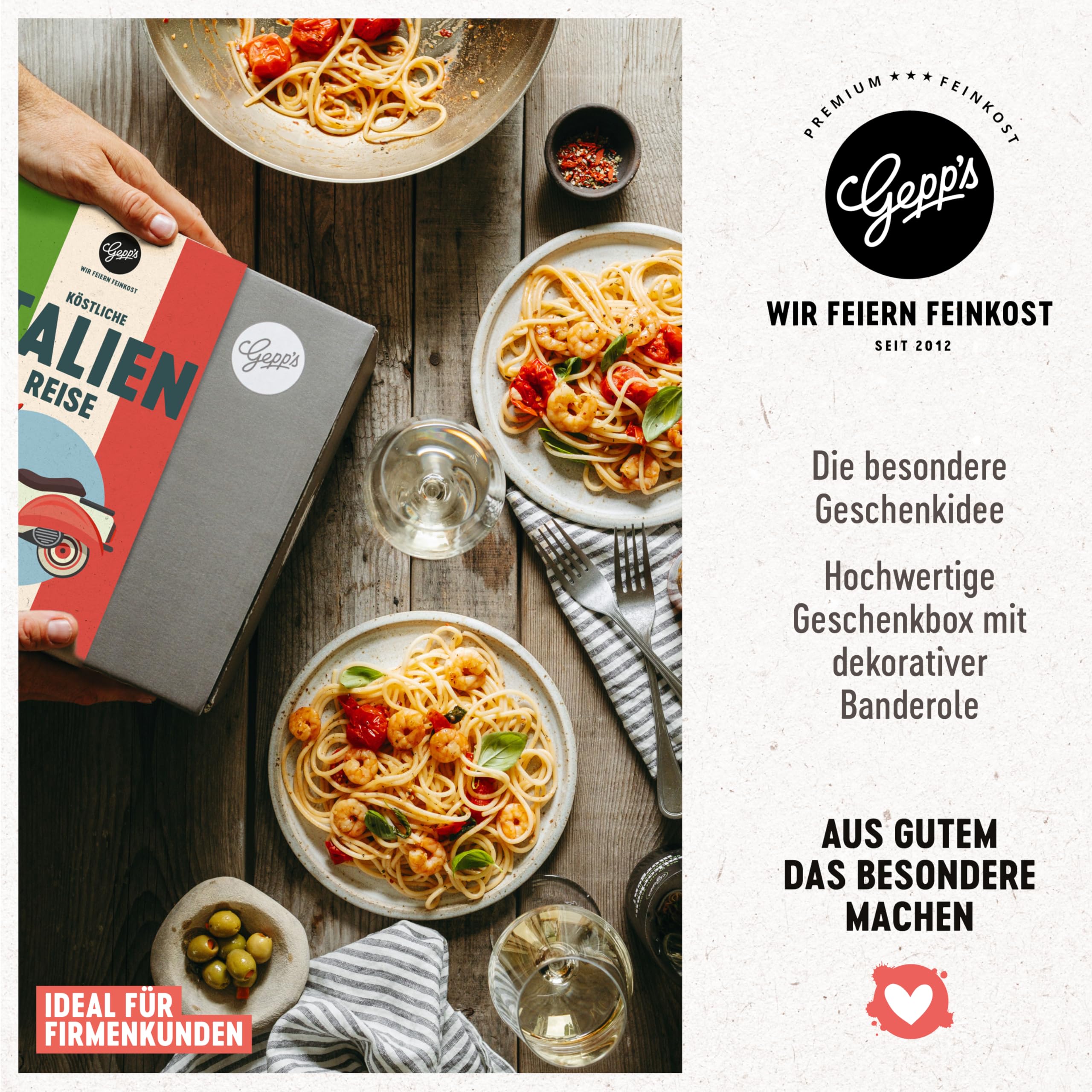 Gepp’s Feinkost Bella Italia Geschenkbox I Italienische Spezialitäten Geschenkset
