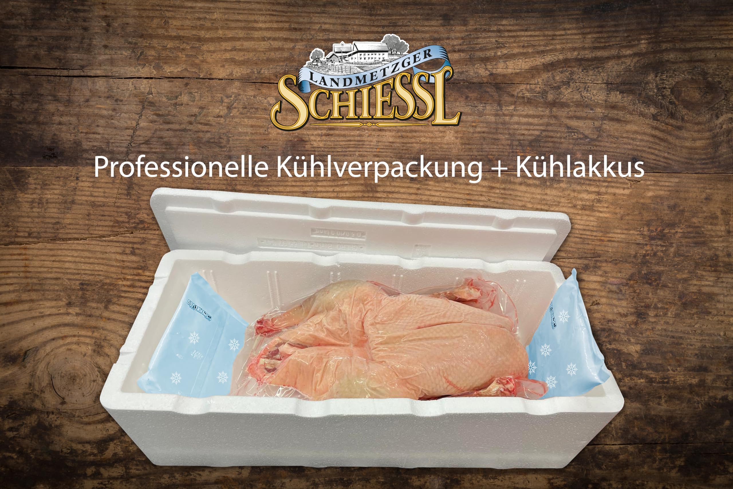 Landmetzger Schiessl frische Weihnachtsgans Bauerngans ca. 5300g - Express Zustellung am 24 Dezember 2025 bis 14 Uhr
