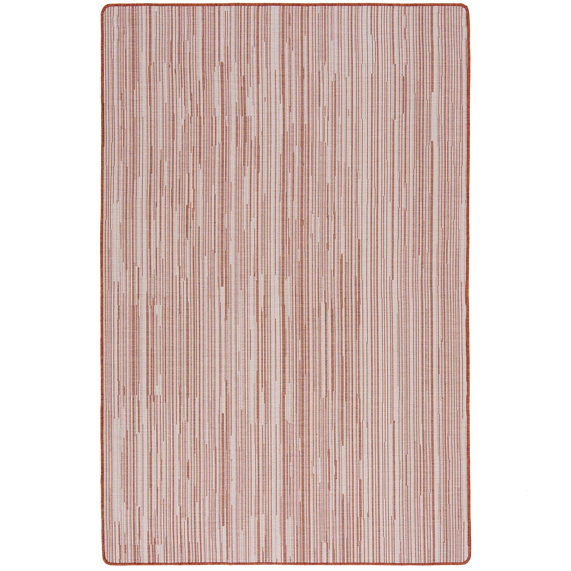 Snapstyle Tapis intérieur & extérieur Newport Terracotta – Tapis réversible à Rayures pour Balcon et terrasse