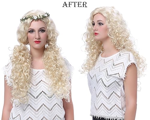 Miniatura 6 de Peluca de cabello largo rizado ondulado de cabeza completa OneDor de Halloween disfraces y postizos para fiestas