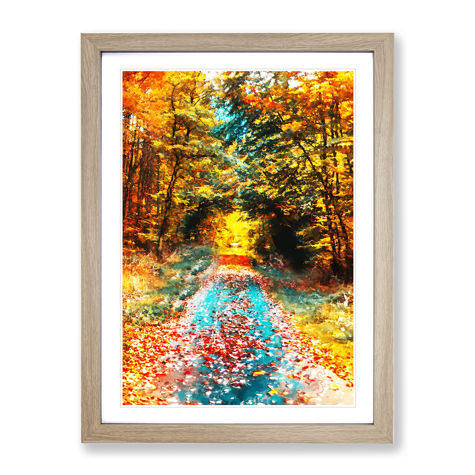 Endless Autumn Forest In Germany In Abstract Modern Framed Wall Art Print