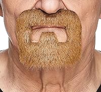 Vista 11 de Mustaches Autoadhesivo, novedoso, barba falsa para recluso, pelo facial falso, accesorio de disfraz para adultos, color negro brillante Negro