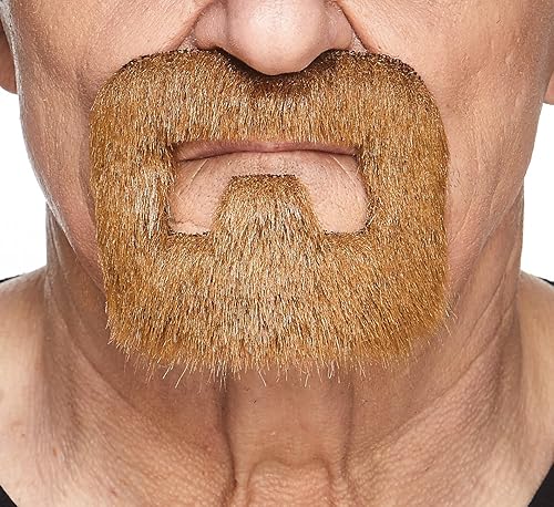 Miniatura 11 de Mustaches Autoadhesivo, novedoso, barba falsa para recluso, pelo facial falso, accesorio de disfraz para adultos, color negro brillante Negro