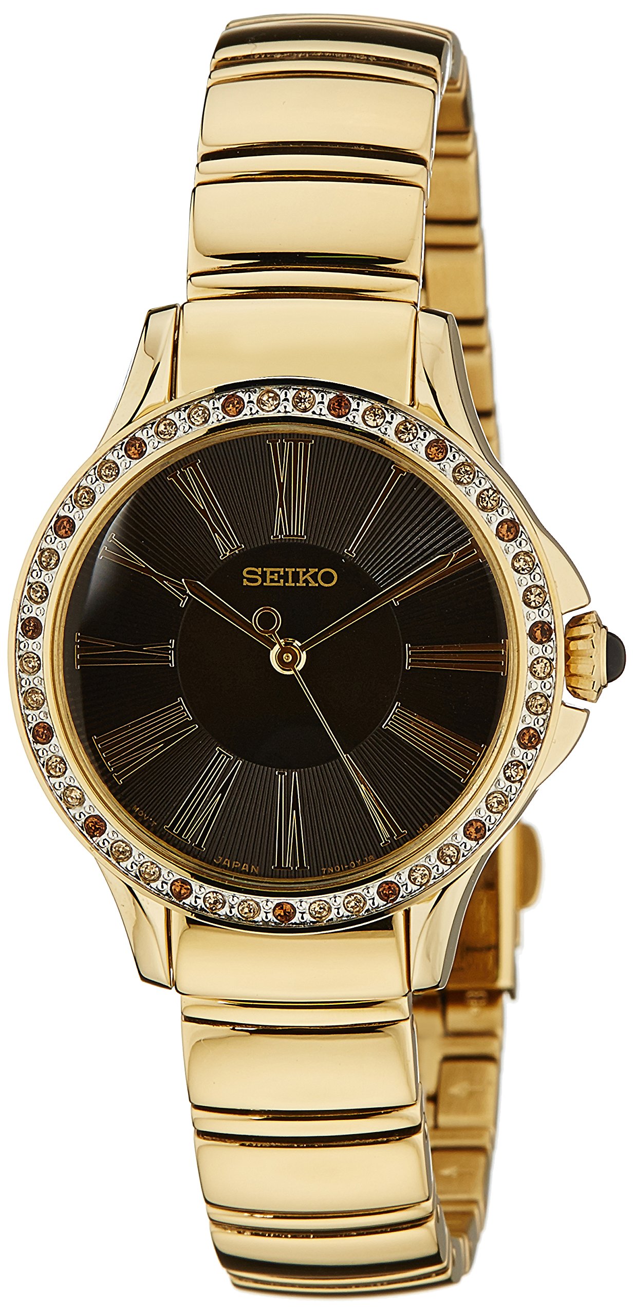 Seiko Stainless Steel Analog Black Dial Women Watch - Srz444P1, Bandcolor-Gold (B00V50NVX2) Amazon Price History, Amazon Price Tracker