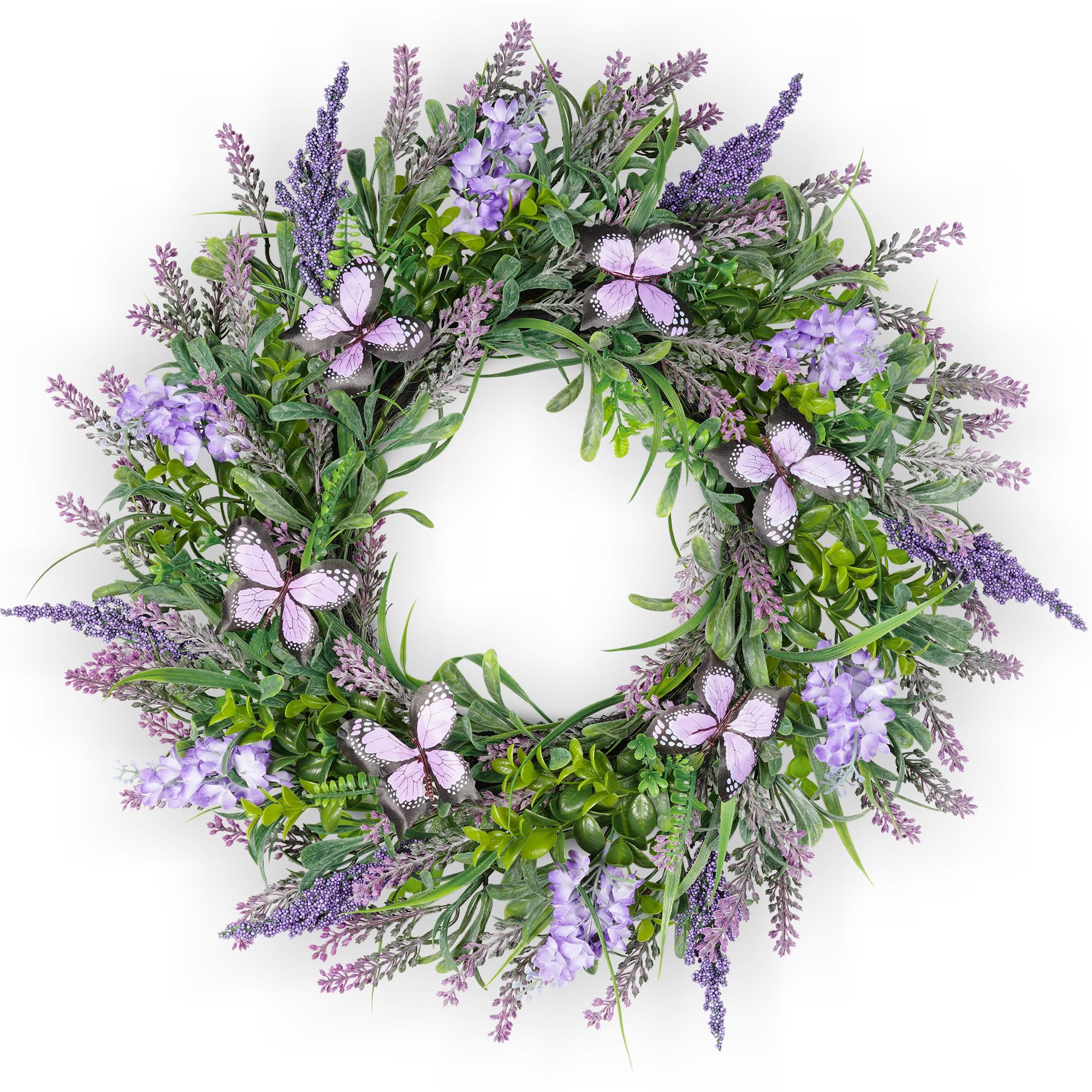 COLORSPEC 24 In Lavender Wreaths for Front Door Artificial Greenery Wreath