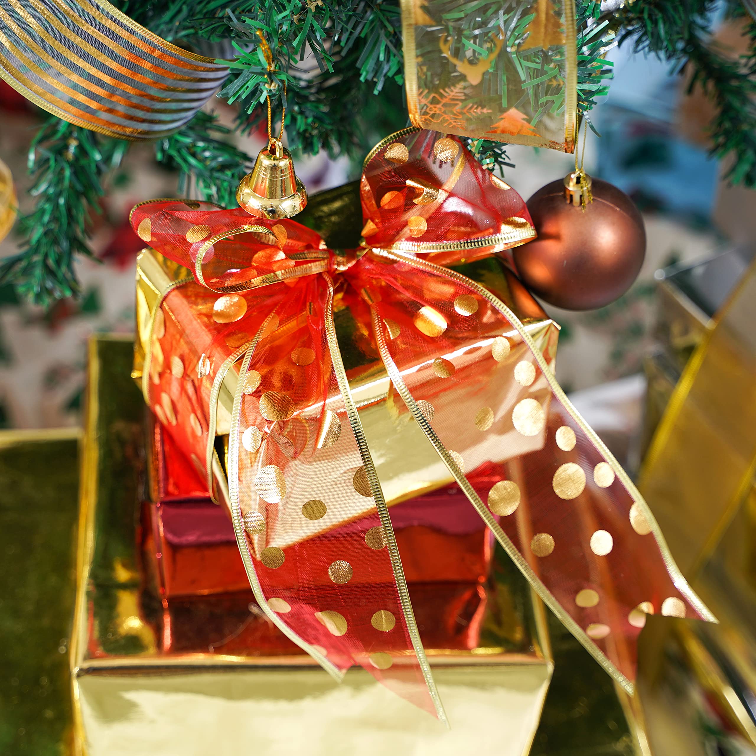 人工クリスマスツリー 赤リボン クリスマスツリー 飾り ベルベット調 トップリボン レッドリボン