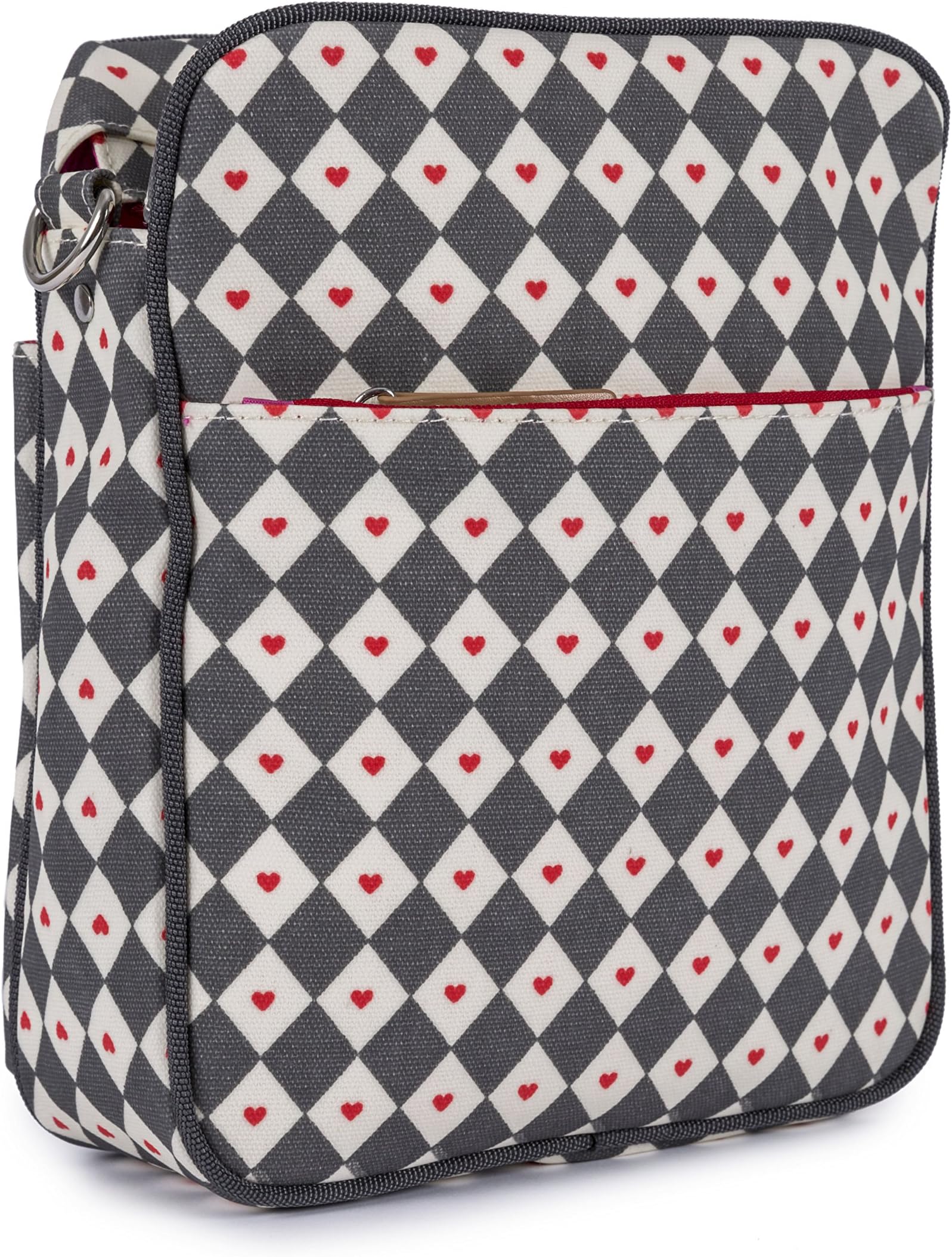 Pink Lining Messenger Diamonds and Hearts Changing Bag