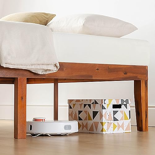Miniatura 4 de Mellow Naturalista Classic - Cama de plataforma de madera maciza de 16 pulgadas con listones de madera, cereza, tamaño Queen