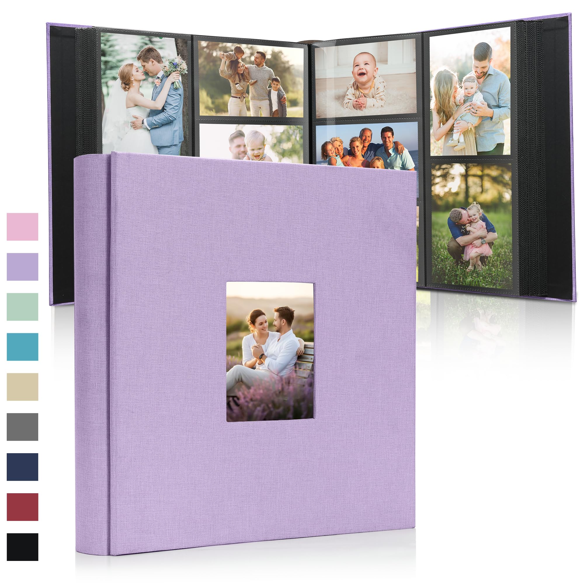 DazSpirit Large Photo Album 6x4 in, 1000 Slip-In Pockets, Linen Fabric Hard Cover Photo Book with Customisable Front Window for Family, Wedding, Travel & Baby Memories