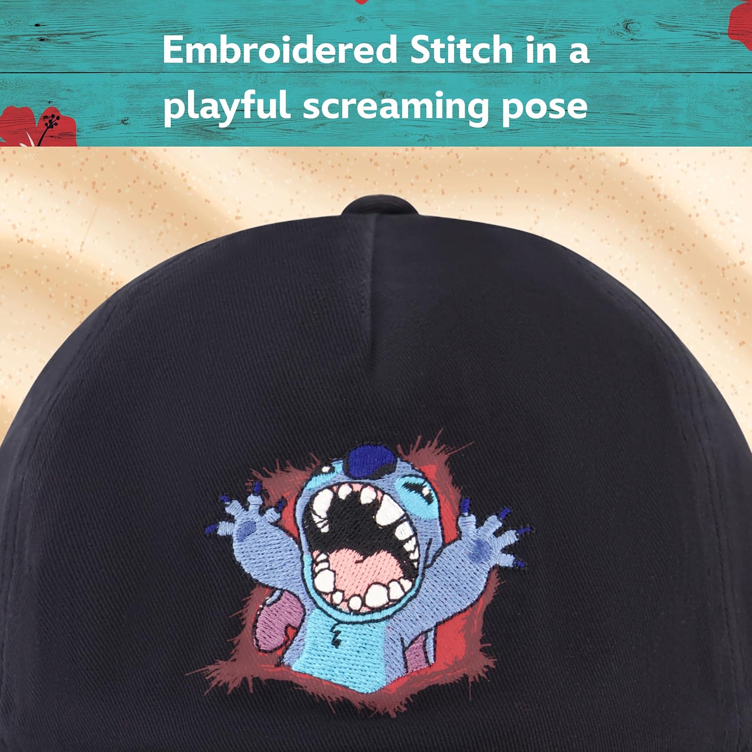 Disney Lilo and Stitch Dad Hat, Adult Baseball Cap with Curved Brim Black - Image 3