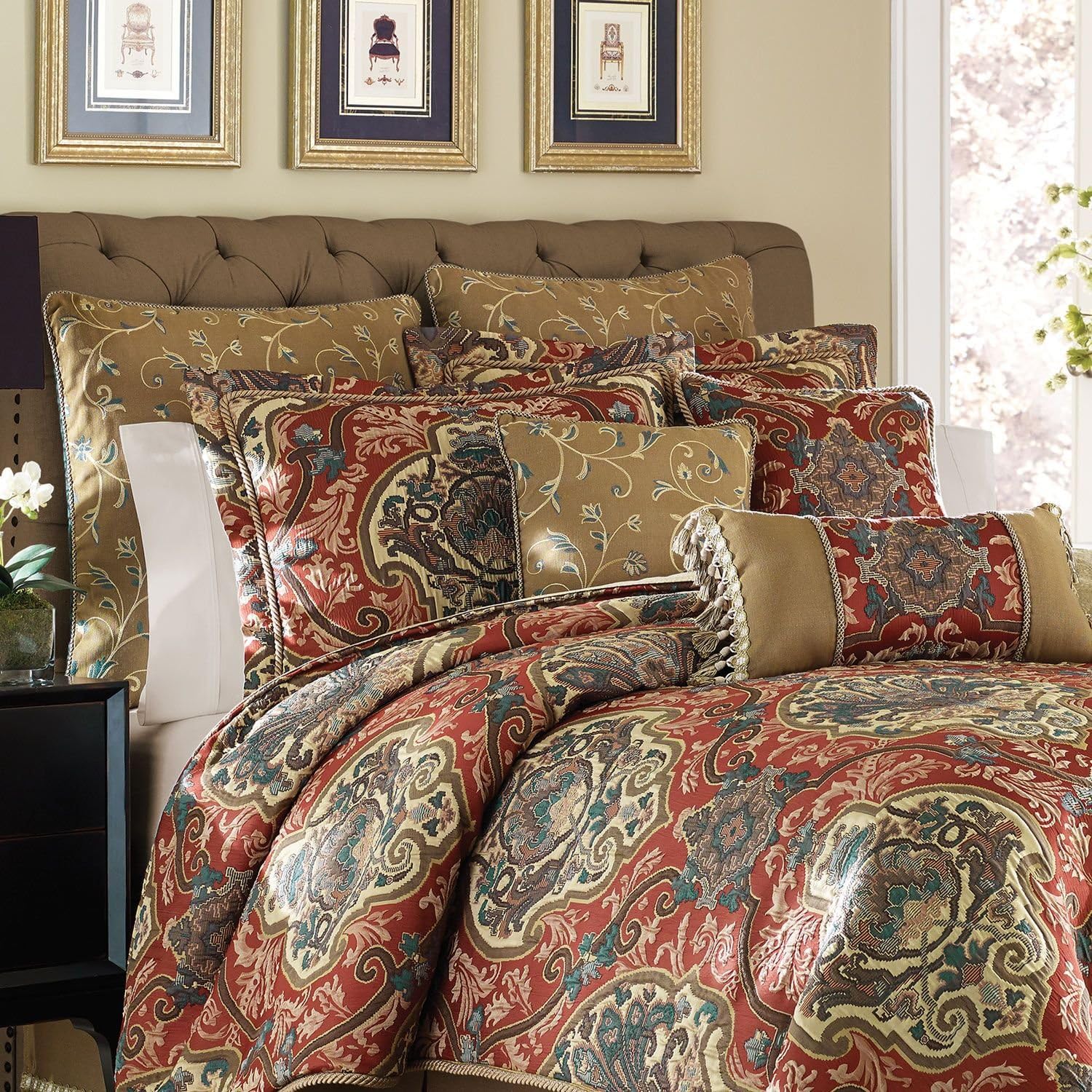 Croscill Orleans 8 Piece King Comforter Bundle Set Red