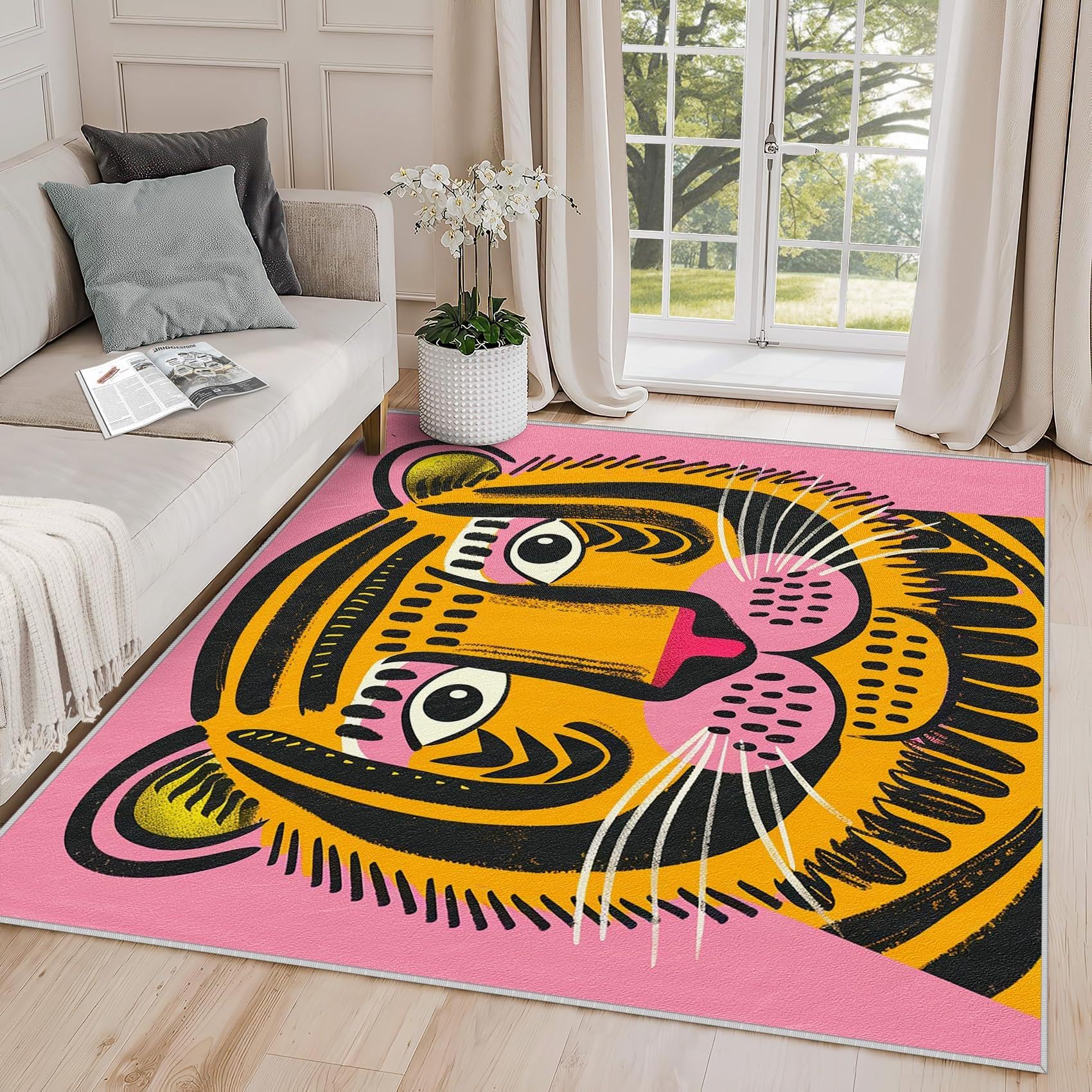 Amazon.com: UIYIUI Tiger Rugs for Bedroom, Tiger Rug,4×6ft Rug
