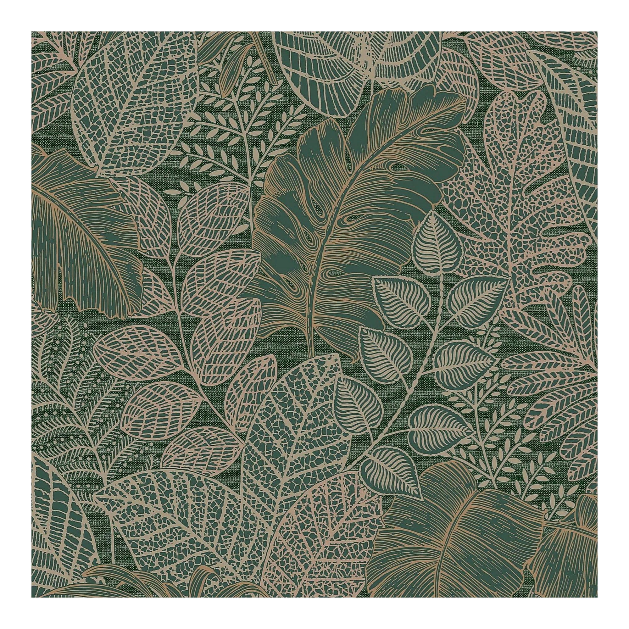 Superfresco Easy Scattered Leaves Floral Forest Green Wallpaper | Paste the Wall | White Leaves | Eco-Friendly