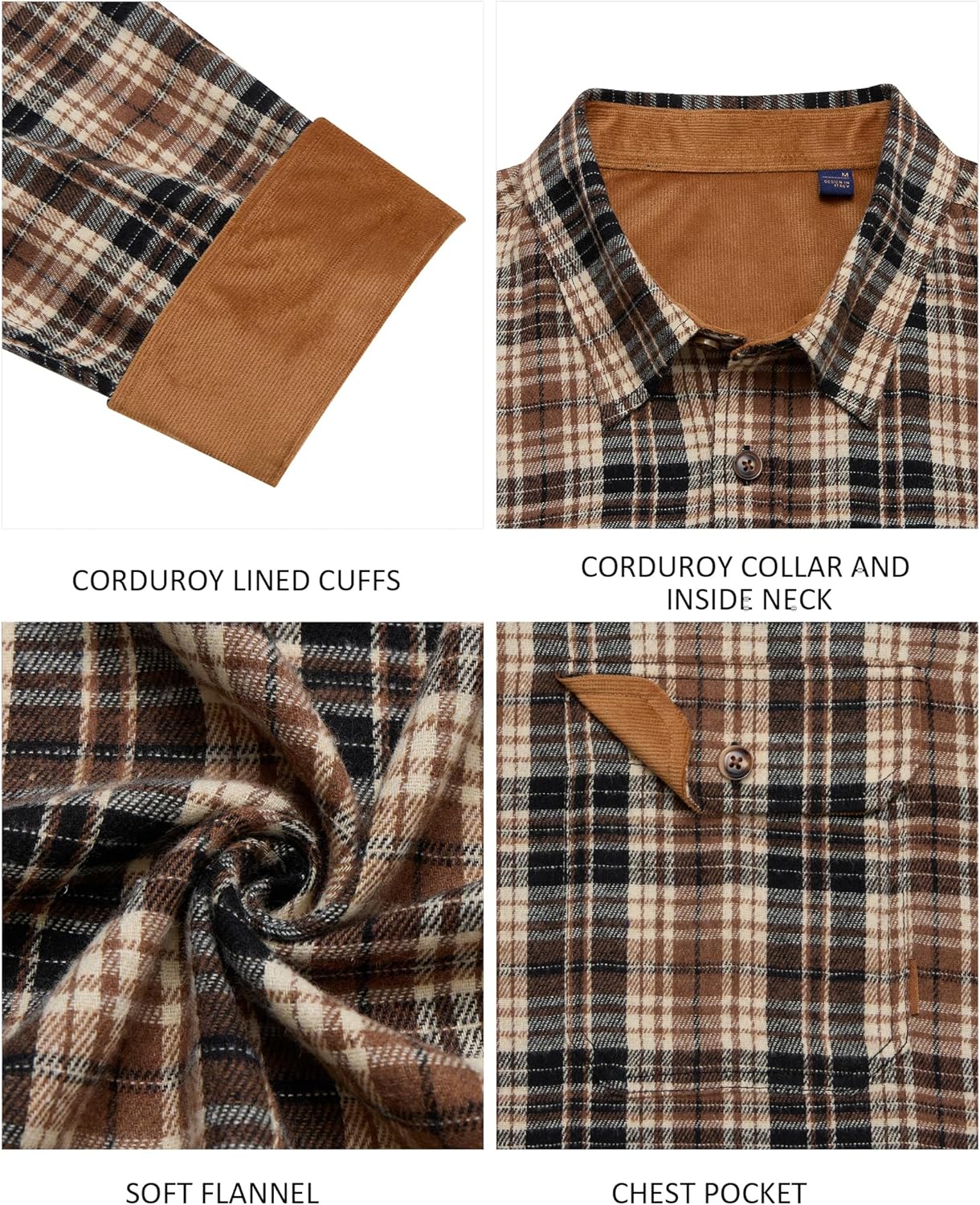 Alimens & Gentle Men's Flannel Long Sleeve Shirt Classic Plaid Button Down Shirts Soft Warm Winter Tops with Pocket Work Camp - Image 5