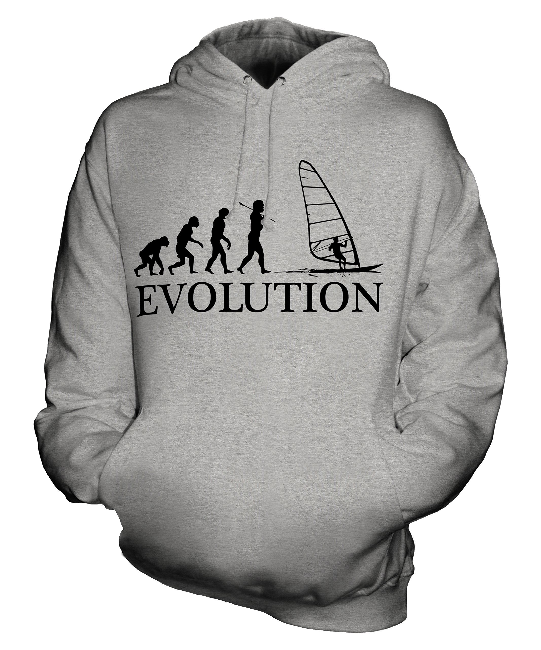 Candymix windsurfing ewolucja unisex bluza z kapturem mężczyzna kobieta, Szary wrzos, 3XL