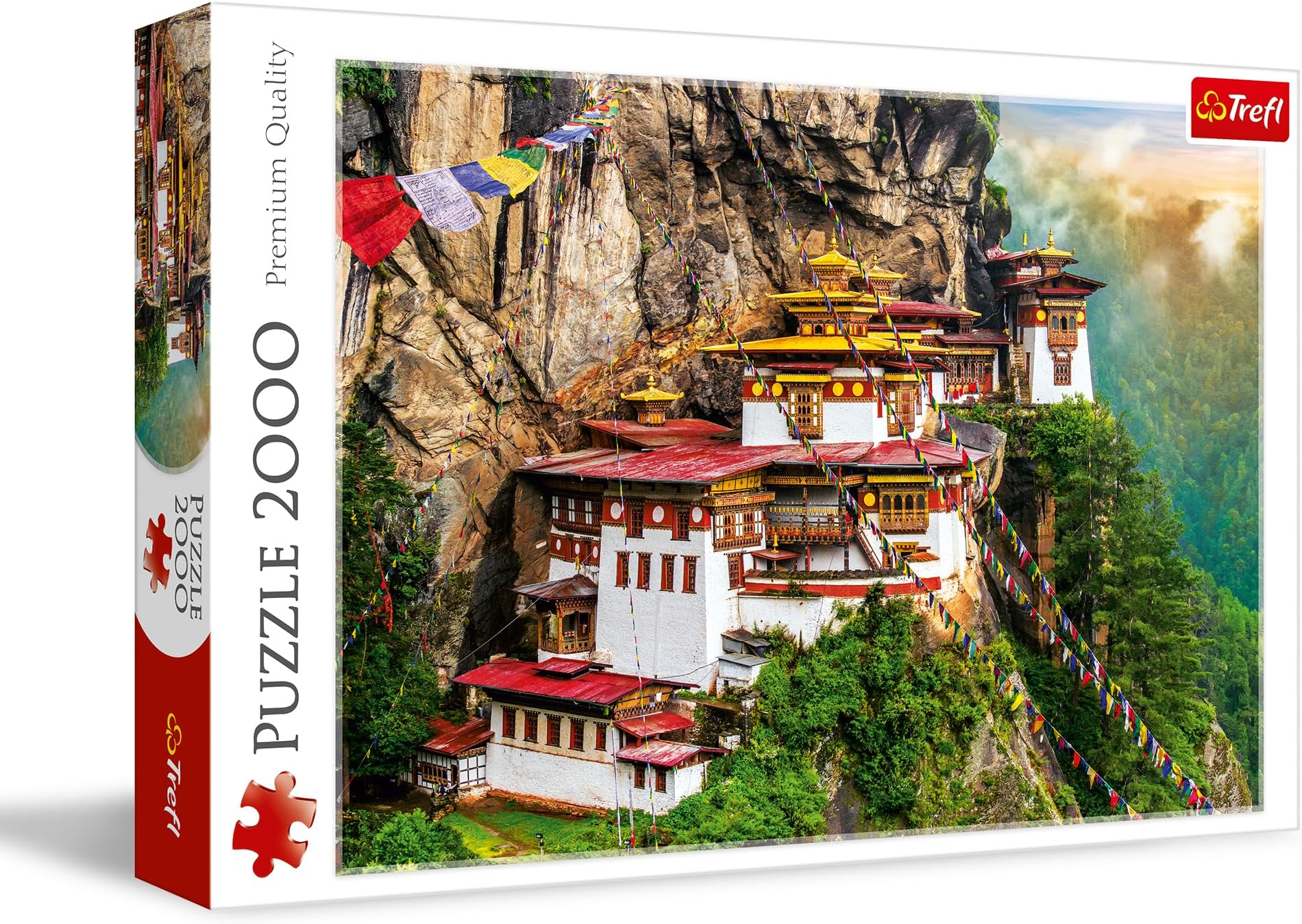 Trefl Tiger's Nest, Bhutan 2000 Piece Jigsaw Puzzle Red 38"x27" Print, DIY Puzzle, Creative Fun, Classic Puzzle for Adults and Children from 15 Years Old