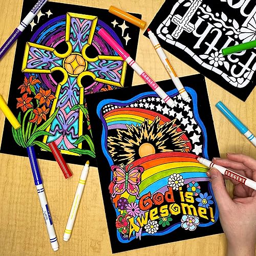 Miniatura 4 de Paquete de 18 pósteres de terciopelo mullido para colorear (edición cristiana), ideal para regalo de cesta de Pascua, niños, escuela dominical,