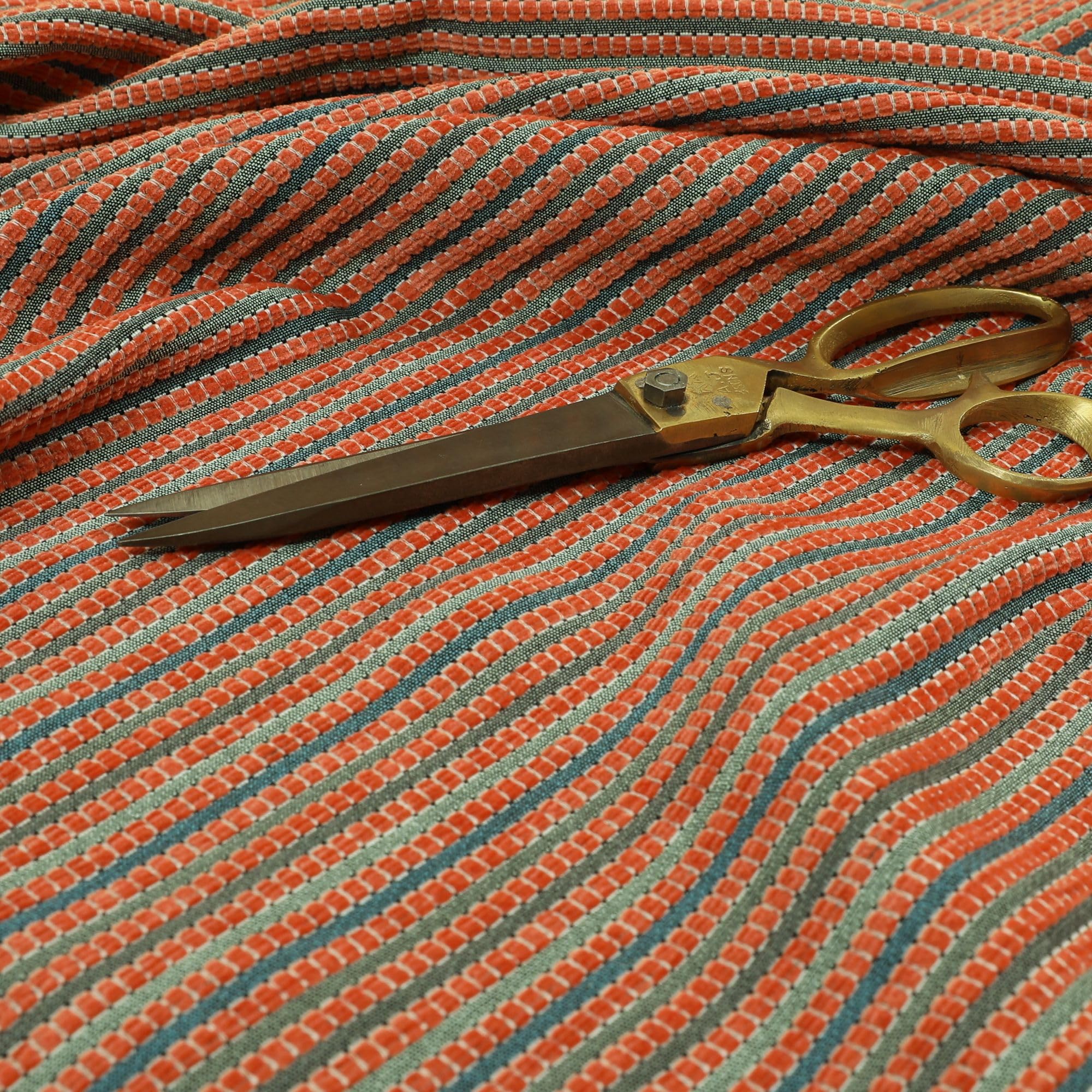 Redbrick Mill Fabrics Soft Woven Chenille Textured Corduroy Upholstery Fabric Orange Colour (10cm x 8cm Sample)