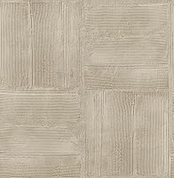 RoomMates Taupe Dimensional Square Plaster Peel & Stick Wallpaper RMK12681PLW - Textured, Removable, Easy DIY