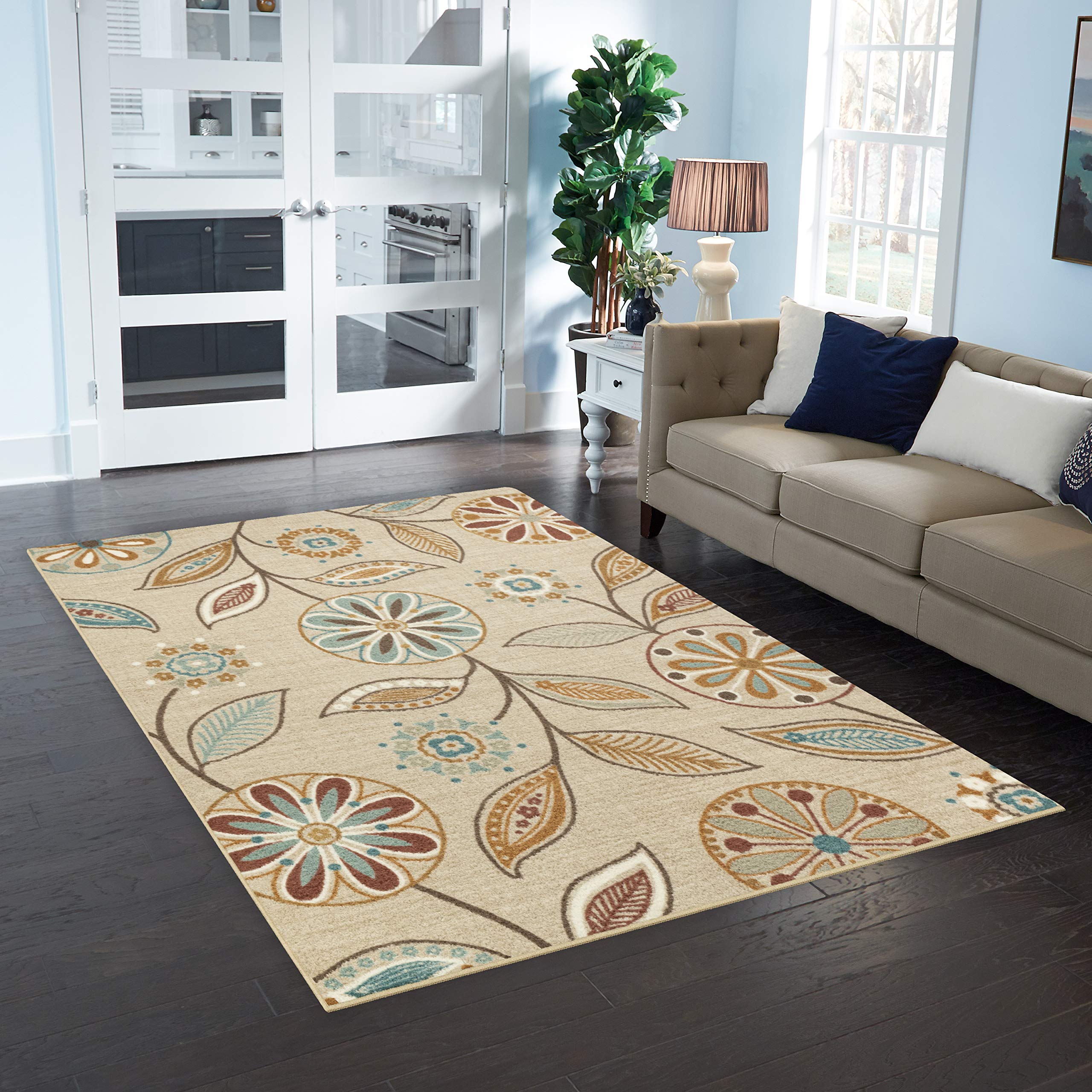 Maples Rugs Reggie Floral Area Rugs for Living Room & Bedroom [Made in