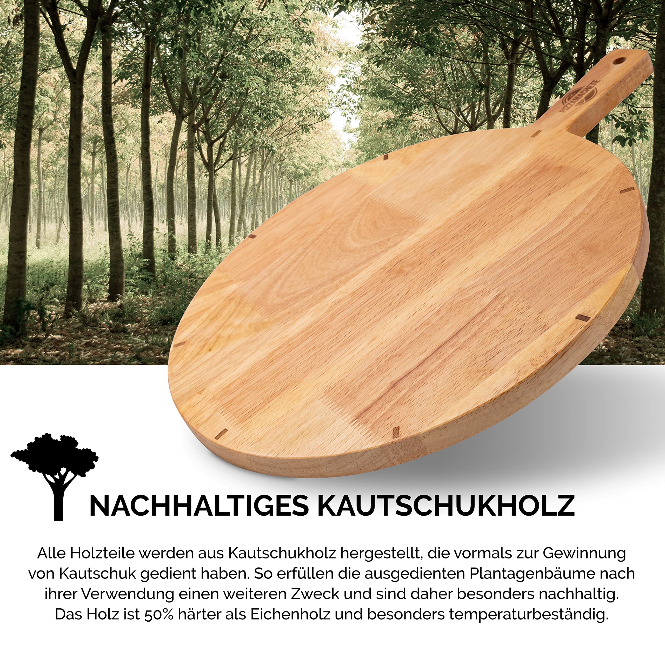 Zeller Pizza snijplank - met pizzasnijder - 32 cm - hout - pizzabord | Fun en Feest Zeller Pizza snijplank - met pizzasnijder - 32 cm - hout - pizzabord | Fun en Feest