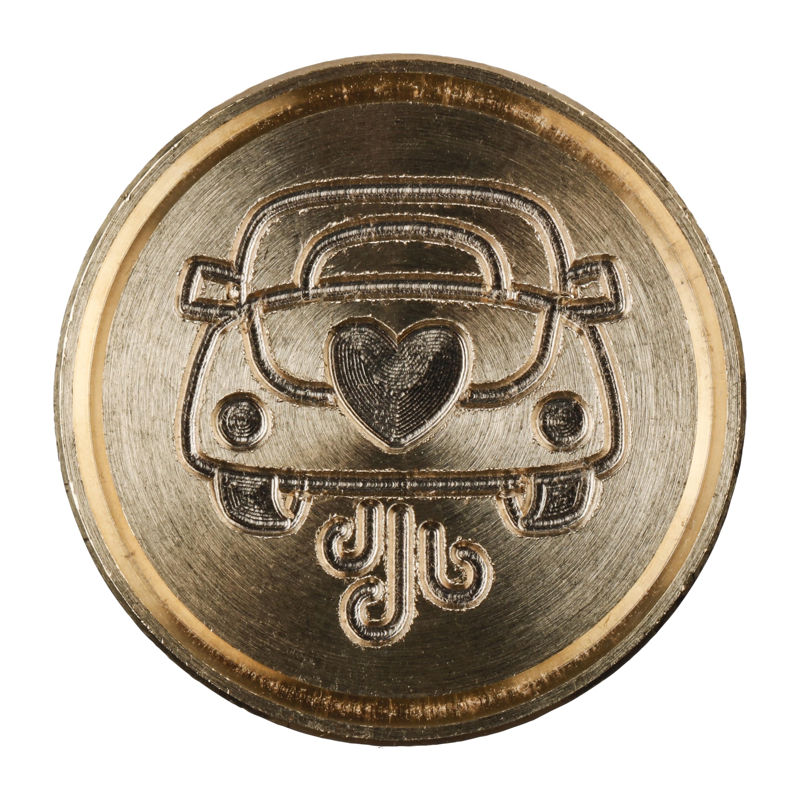 Jacques Herbin 40419T - One brass sealing wax tablet, wedding car, Ø 24 mm. Made in France. — image 1