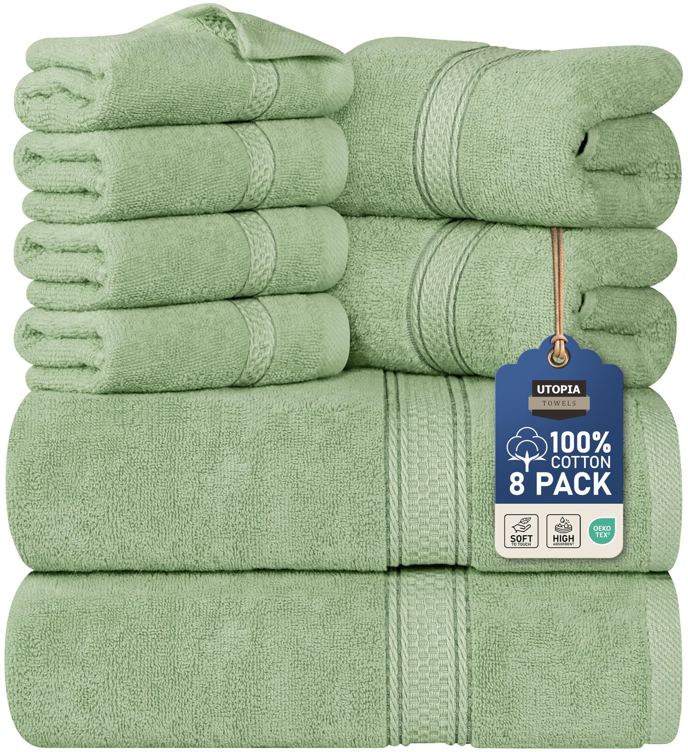 Betz Juego De 12 Toallas PREMIUM 100% AlgodÃ³n De Color Grafito/verde Heno- Betz