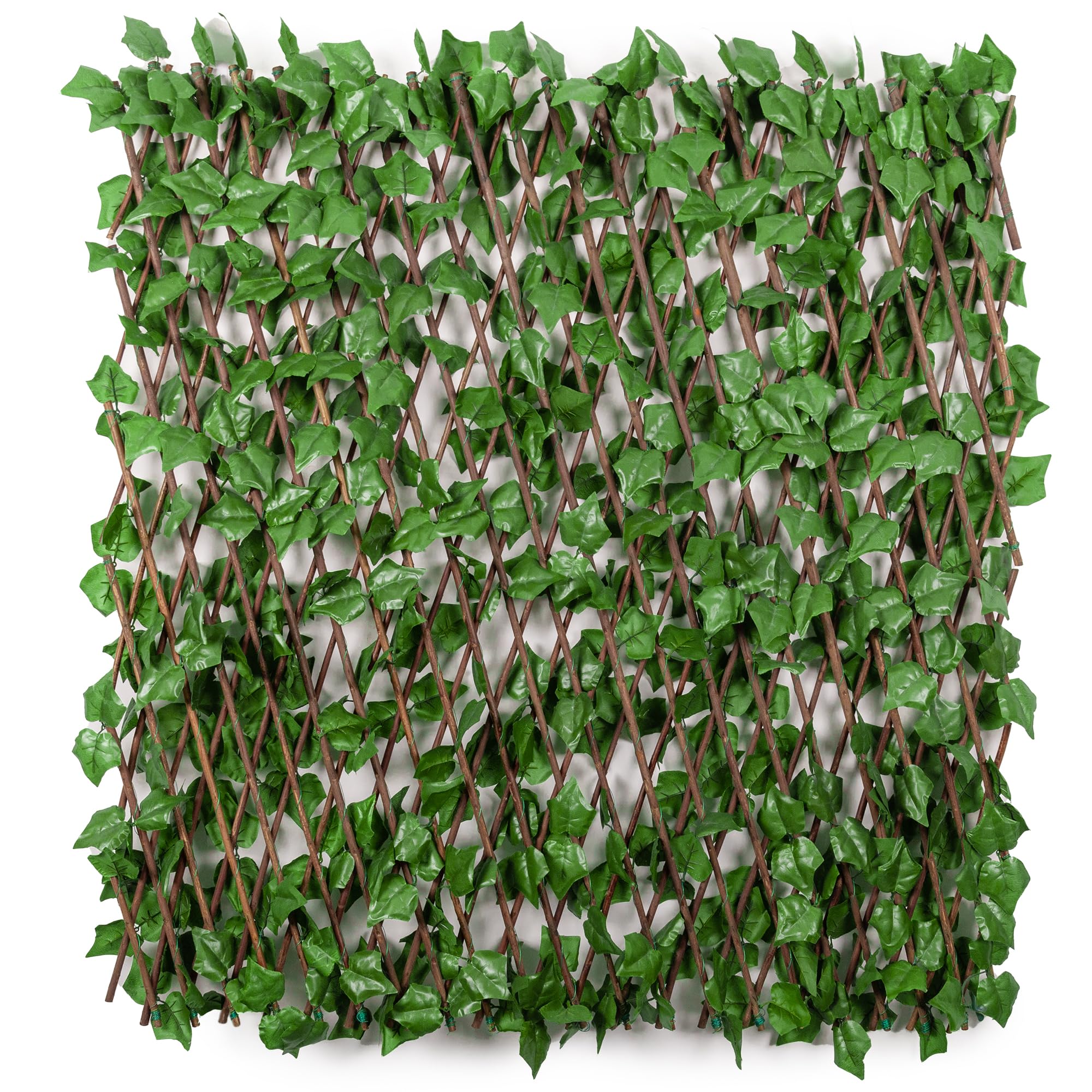 Künstliche Hecke 100 x 200 cm. Künstliche Pflanzenwand Sichtschutz Wandbegrünung Balkon Gartenzaun, für Innenwände geeignet, mit Spalier, garten rankgitter deko sichtschutz weide - Blätter D
