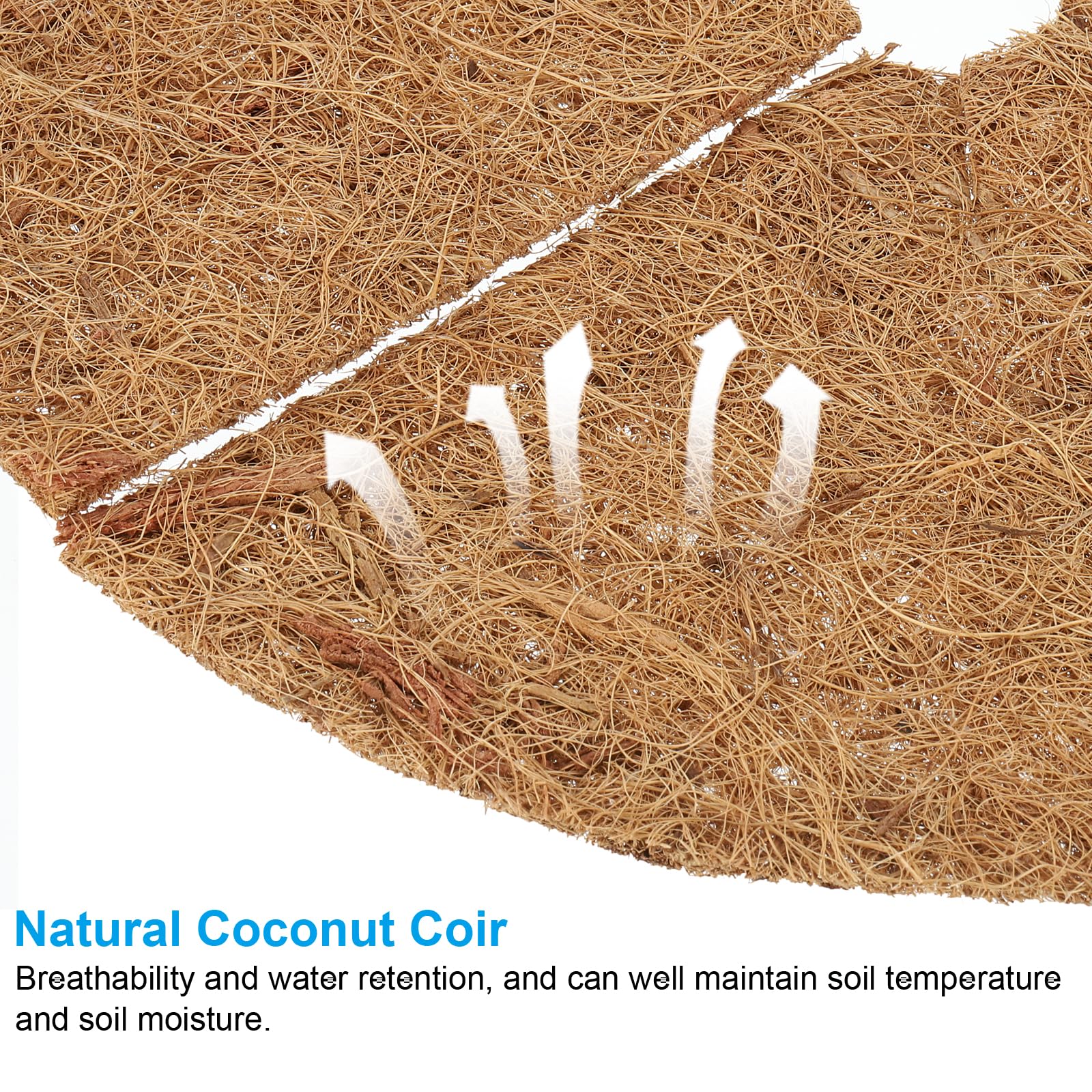 PATIKIL 12 Inch Coconut Fibers Mulch Ring, 10Pcs Coco Coir Tree Protector Mats Tree Disc Plant Cover Protection for Garden Landscaping - Image 4