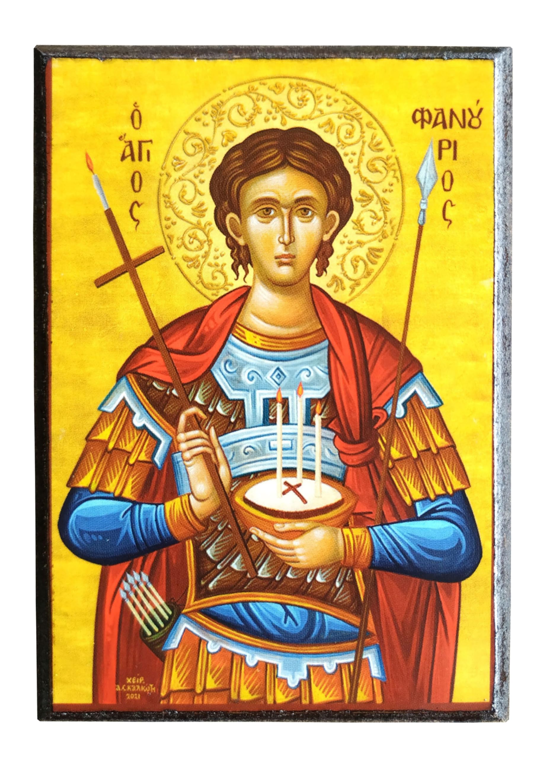 SAINT PHANURIUS, THE GREAT MARTYR - Greek Byzantine Orthodox Icon