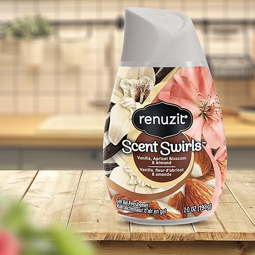 Miniatura 4 de Renuzit Scent Swirls Ambientador Gel, Vainilla, Flor de Albaricoque y Almendra, 7 onzas (12 unidades)