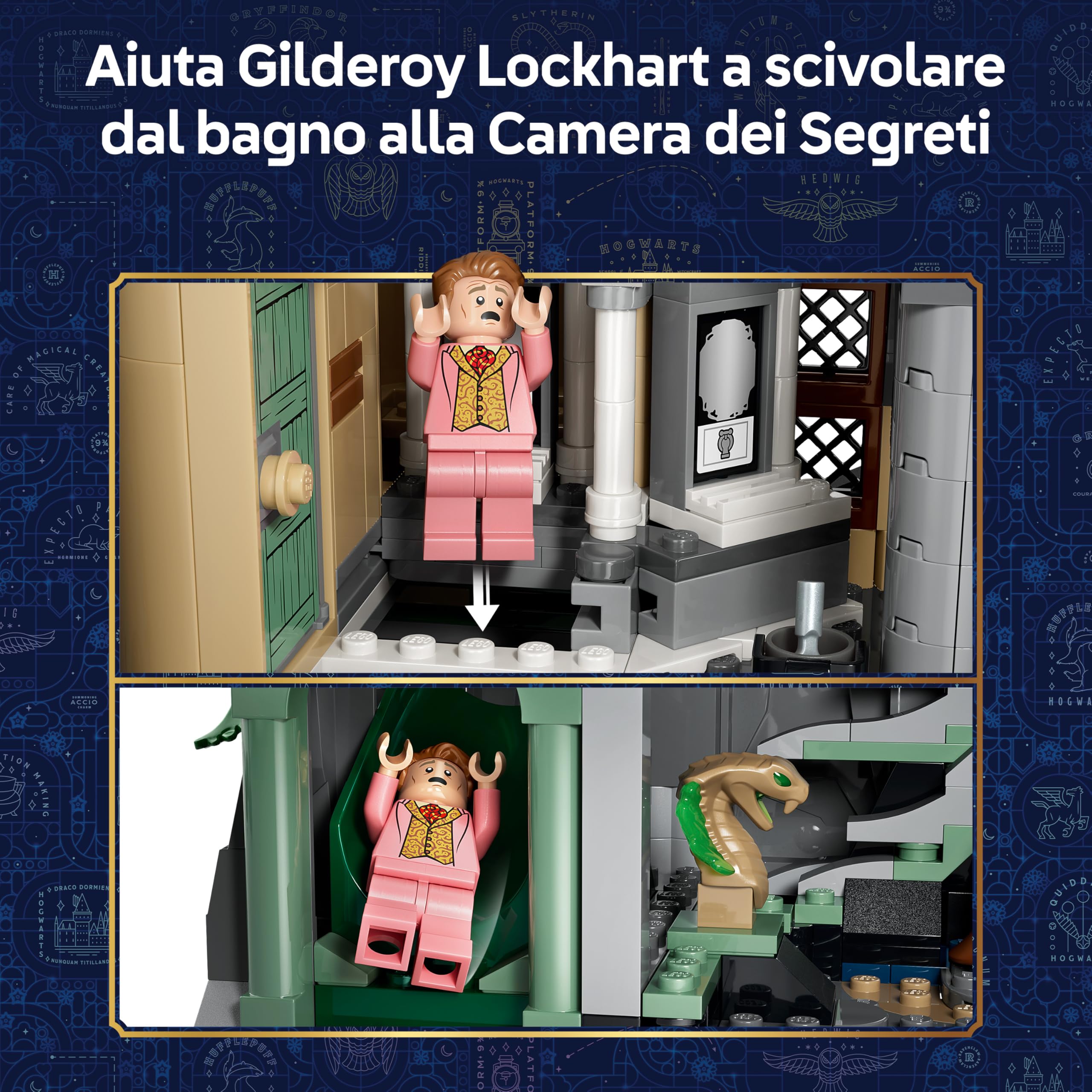 LEGO Harry Potter Castello di Hogwarts: Ala Est Giocattolo - Modello in Miniatura con 13 Minifigure e Patronus da Collezione - Decorazione Cameretta - Regalo per Bambine e Bambini da 10 Anni - 76473