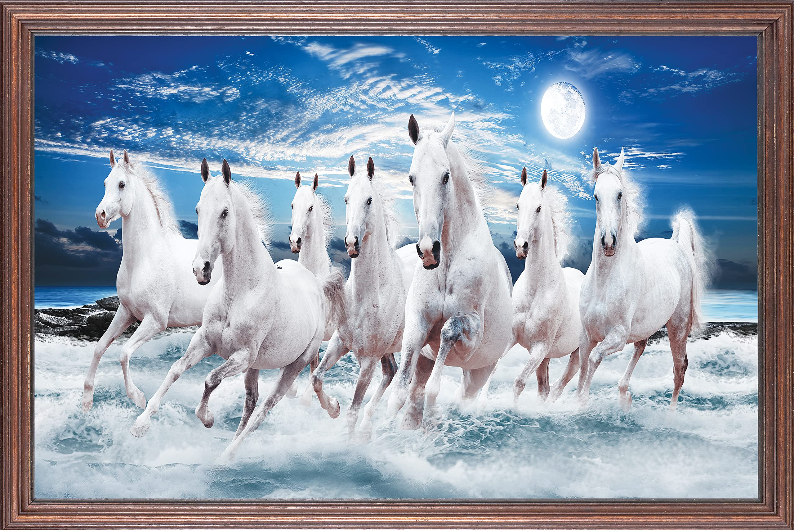 Bp Design Solution Seven Horse Poster Scenery For Walldecoration ,roomdecoration Size 24x36 inch, Multicolor