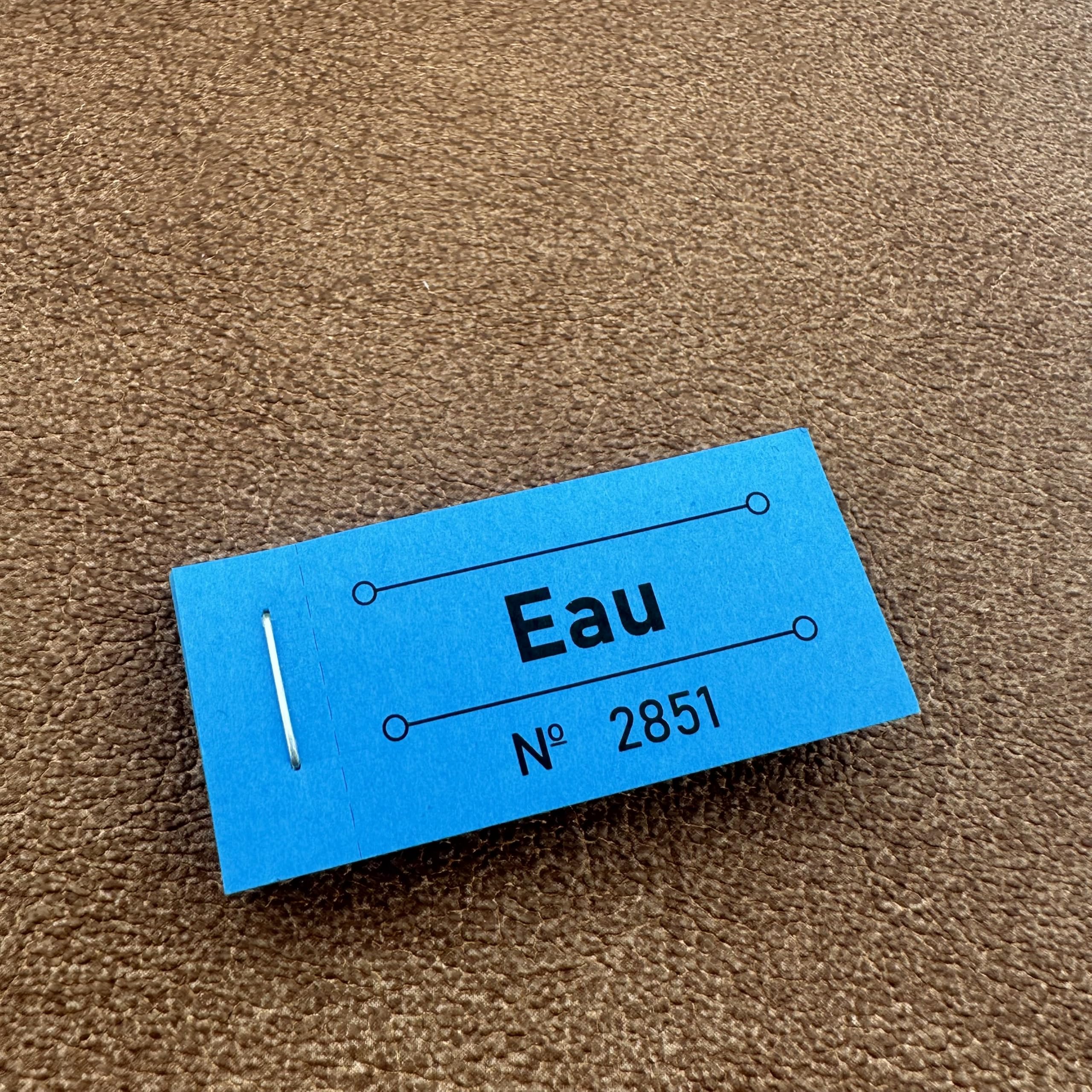 CombiCraft carnet de tickets eau en bleu, 250 tickets, avec numérotation, 50 x 130 mm, faciles à déchirer, pour tout type d'événement