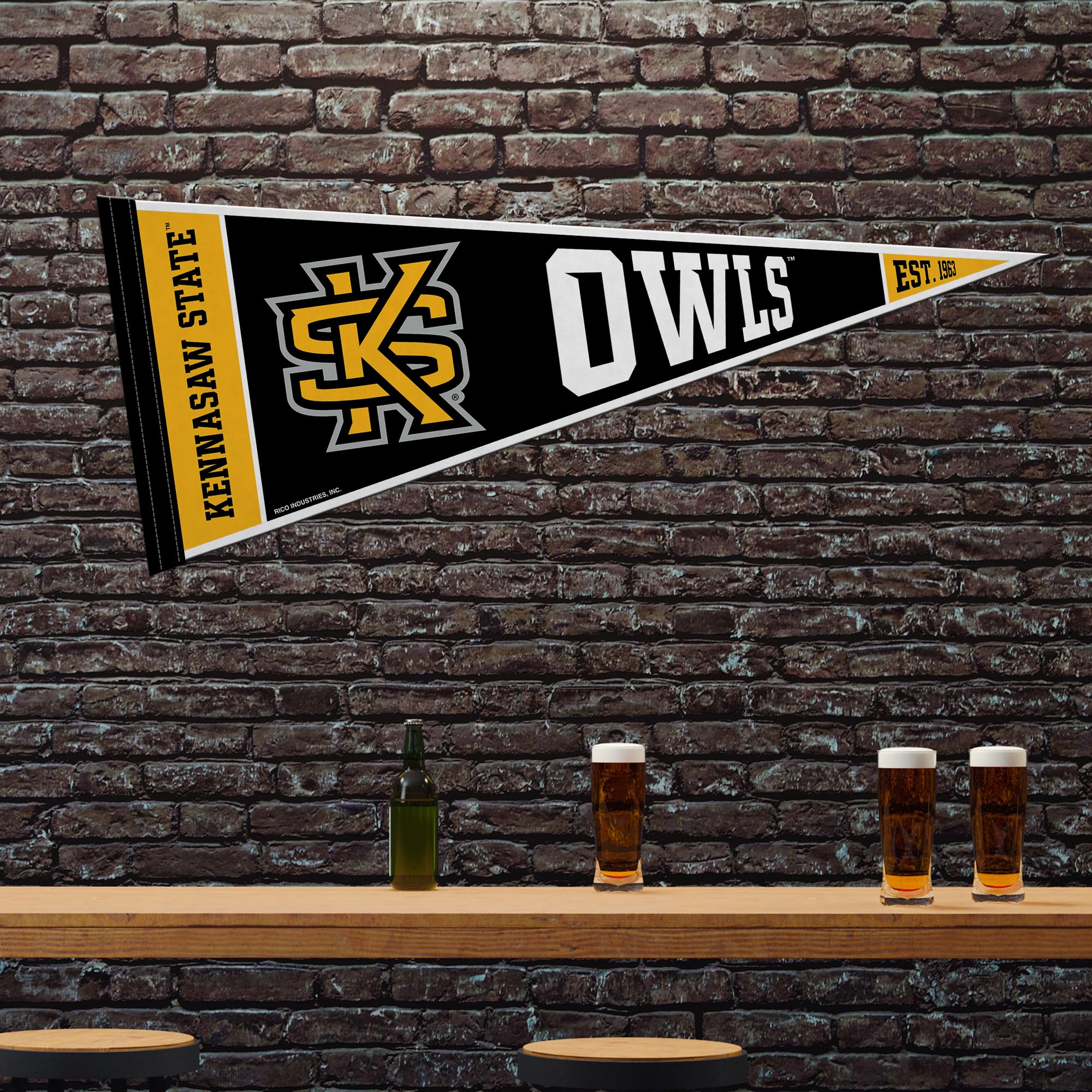 NCAA Akron Zips Shape Cut Pennant – Officially Licensed Felt Wall Hanging For Home, Mancave & Game Room Decor